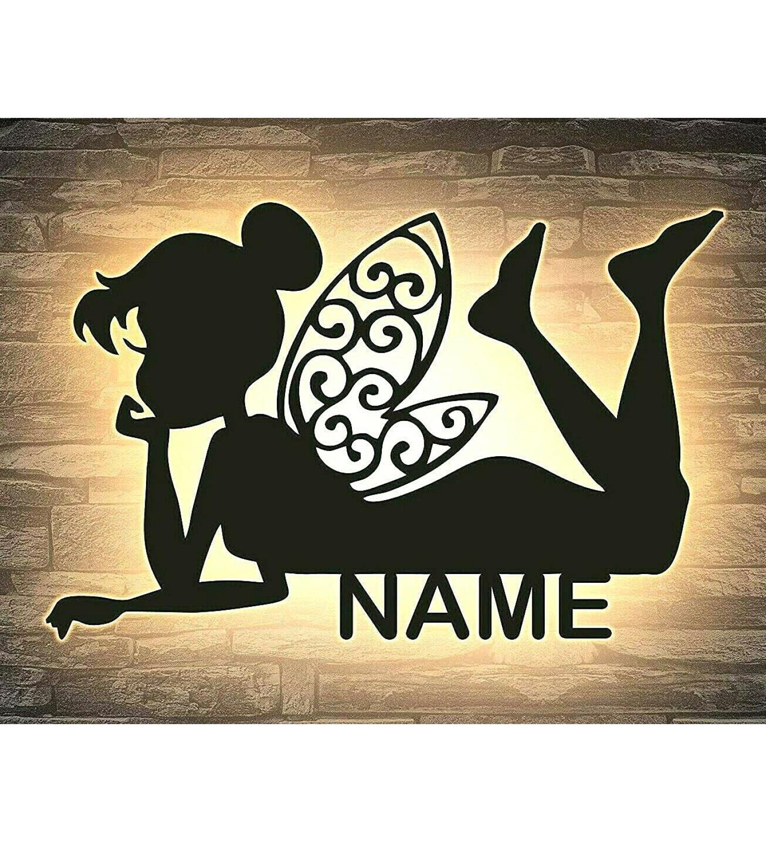 Personalized Fairy Elf LED Night Light - 13 MDF Colors 7 LED Options | Unique Slumber Light for Kids' Rooms & Gifts - Buy Online on SooperMarket.com