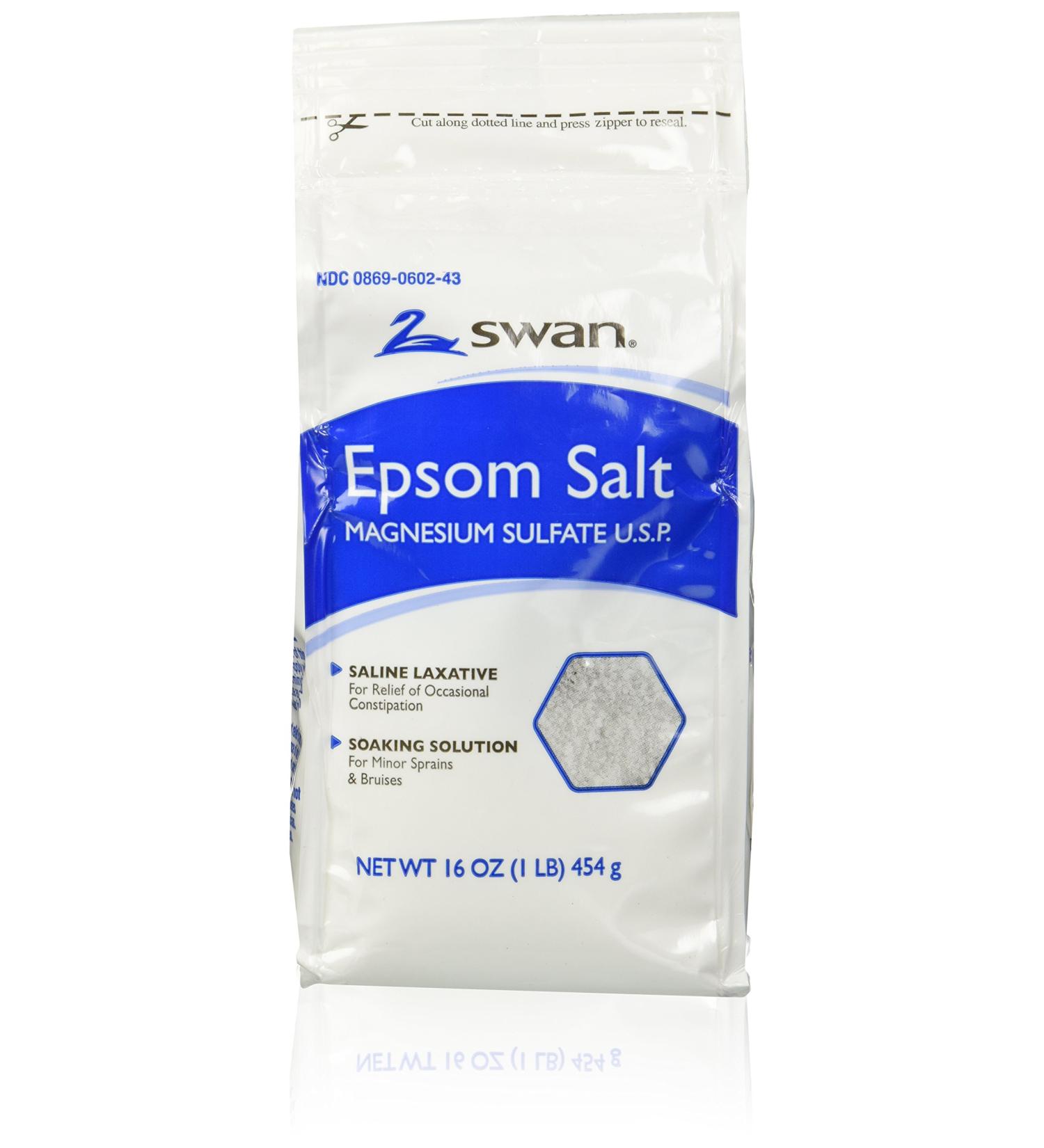 Swan Epsom Salt 16oz - Natural Solution for Relaxation and Relief - Buy Online on SooperMarket.com