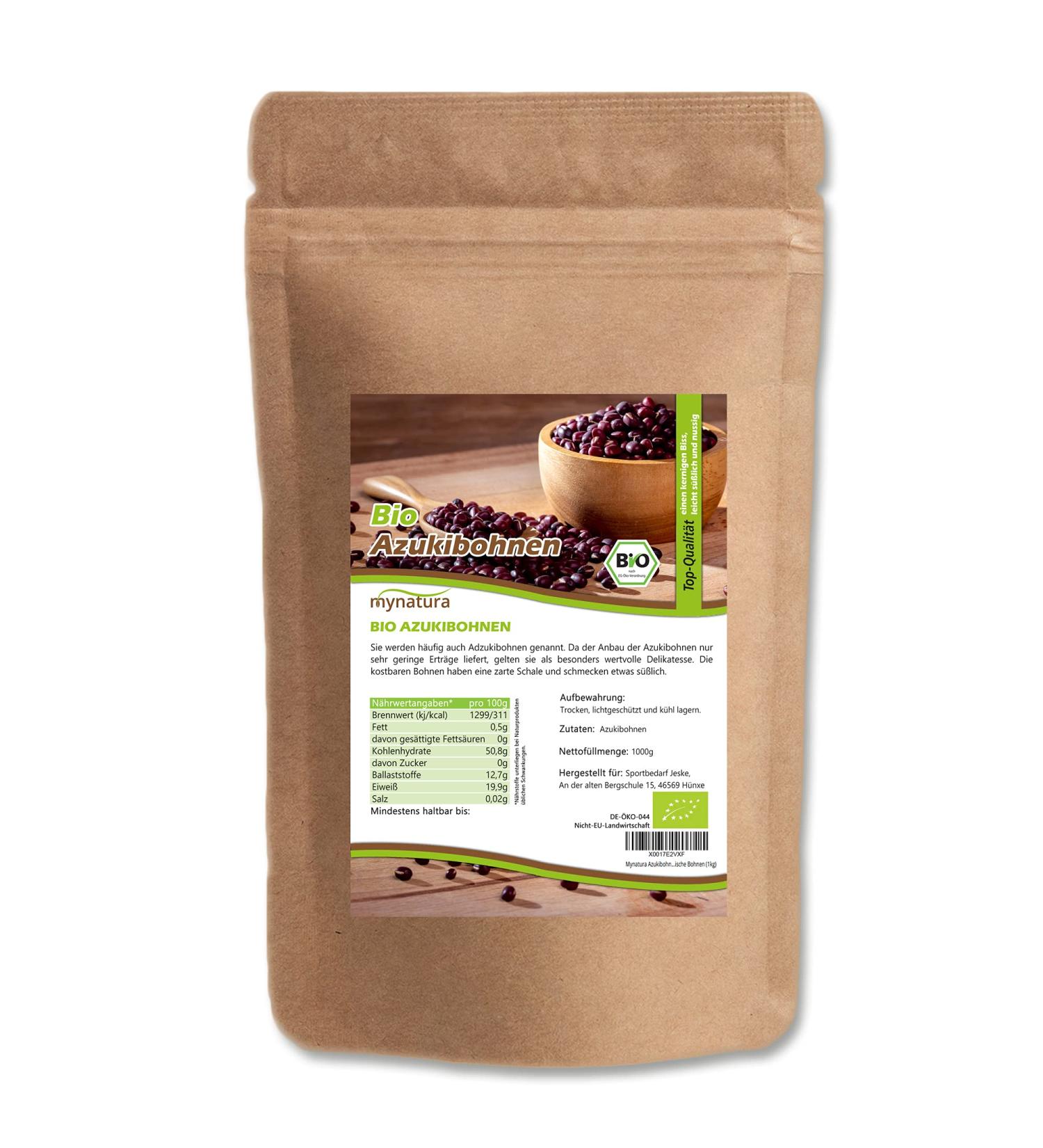 Mynatura Bio Azuki Beans (1kg) Herbal Protein Japanese Legumes Organic Cooking Ingredient - Buy Online on SooperMarket.com