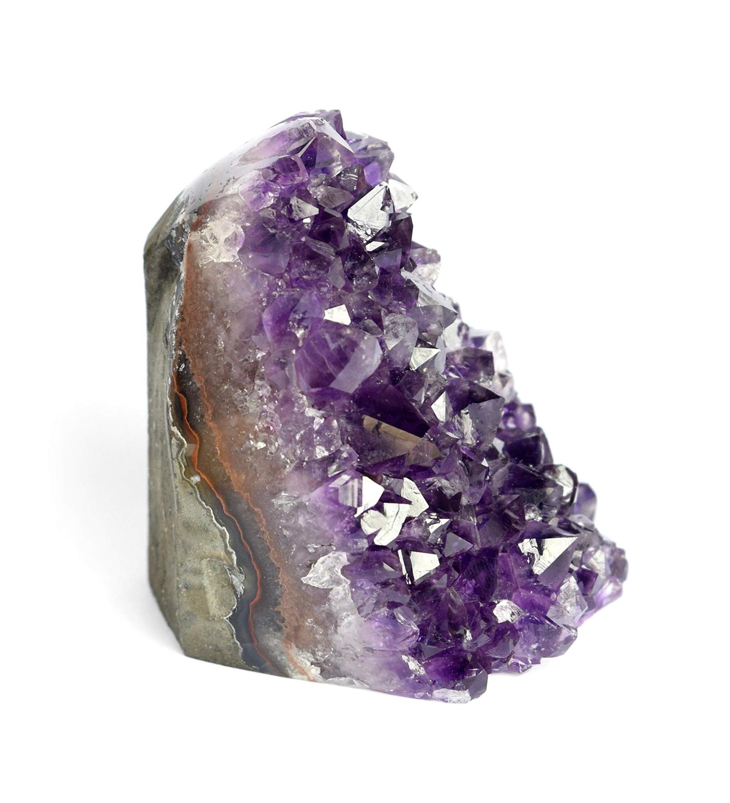 Deep Purple Amethyst Cluster (250-350g) - Polished Geode Quartz Crystal for Spiritual Healing and Home Decor - Buy Online on SooperMarket.com