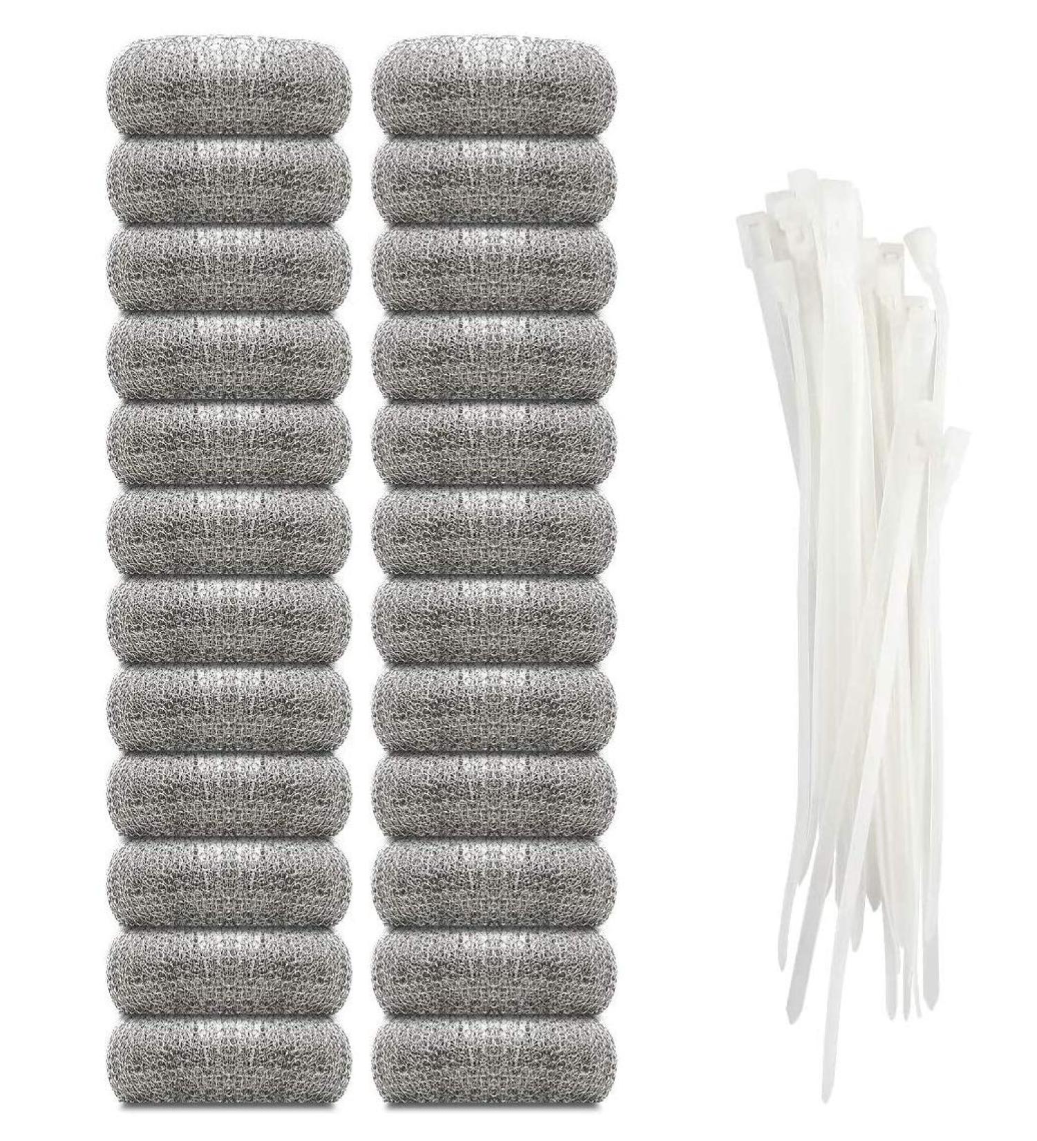 Stainless Steel Washing Machine Lint Traps Set with 24 Cable Ties - 24 Pieces - Buy Online on SooperMarket.com