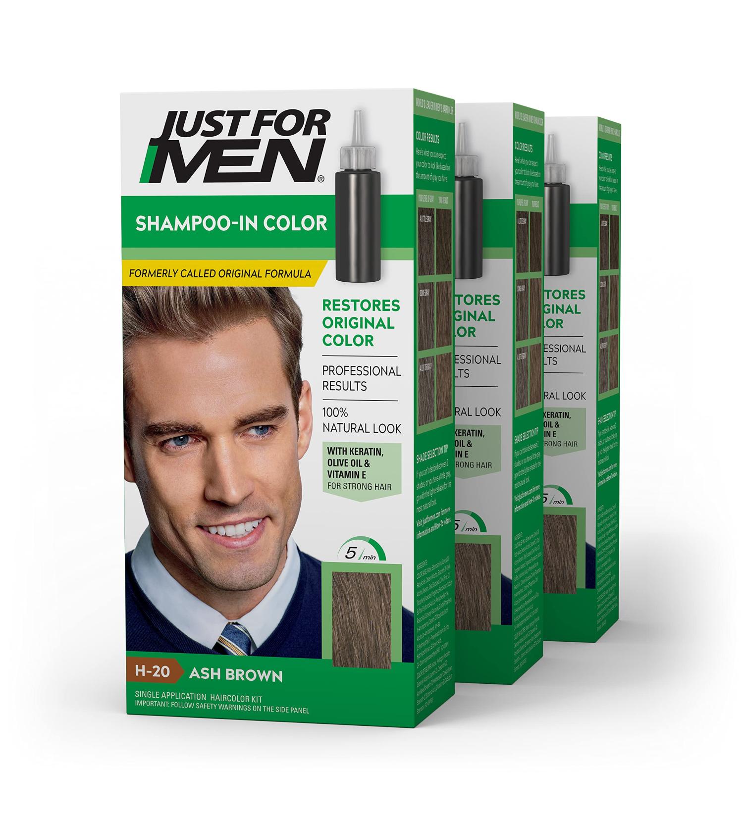 Just For Men Shampoo-In Color (Formerly Original Formula) - Ash Brown H-20 (Pack of 3) - Buy Online on SooperMarket.com