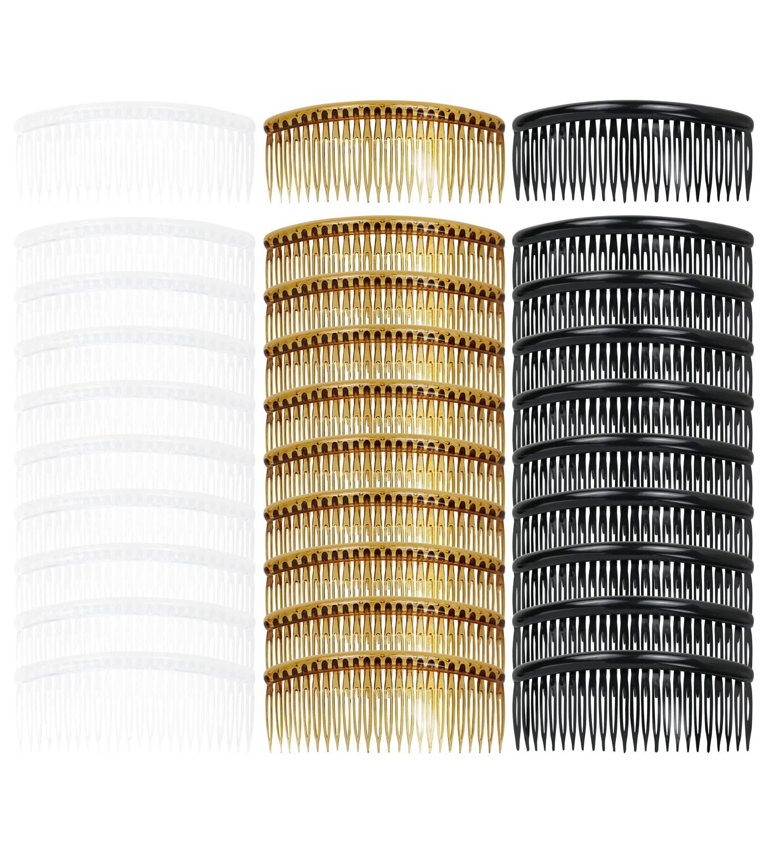 30 Pack Small Plastic Side Hair Comb & Clips for Women - Bridal Wedding Veil Accessory - Buy Online on SooperMarket.com