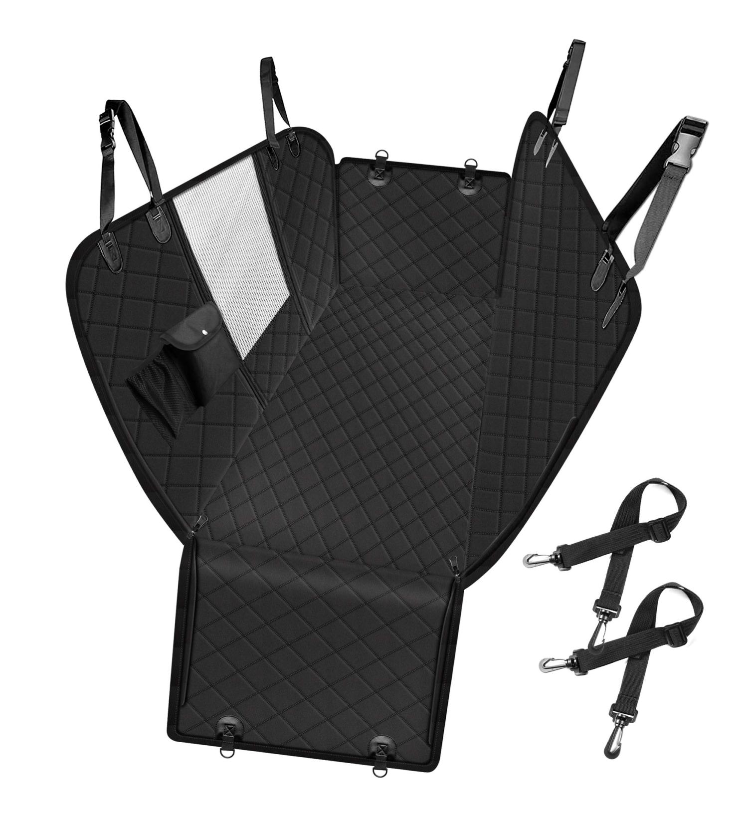 Waterproof Nonslip Dog Car Seat Cover with Storage Pockets & Visual Window - Black - Buy Online on SooperMarket.com