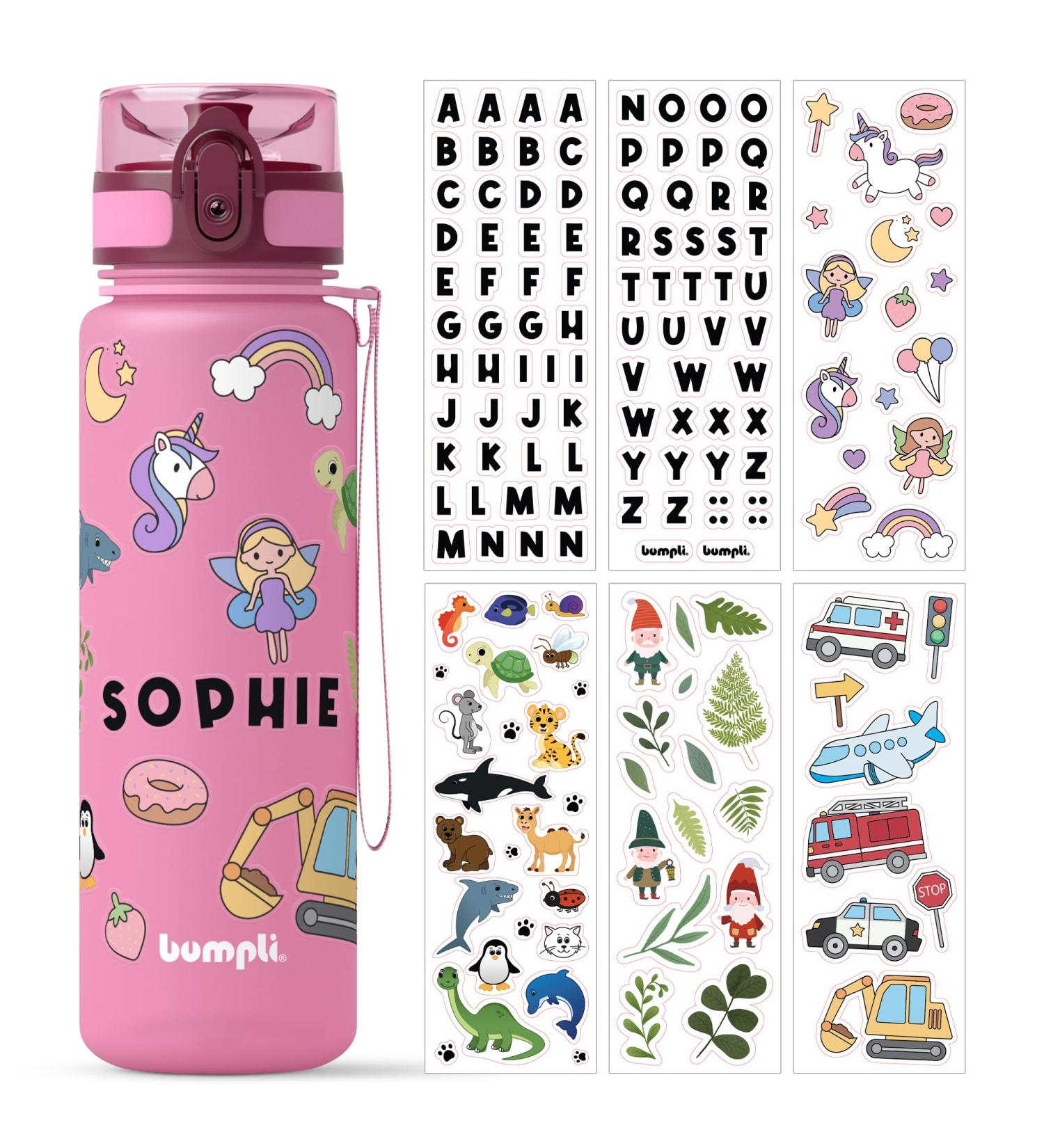 Bumpli 500ml Drinking Bottle for Kids - BPA-Free Leak-Proof Fruit Insert - Perfect for School Kindergarten & Sports (Pink) - Buy Online on SooperMarket.com
