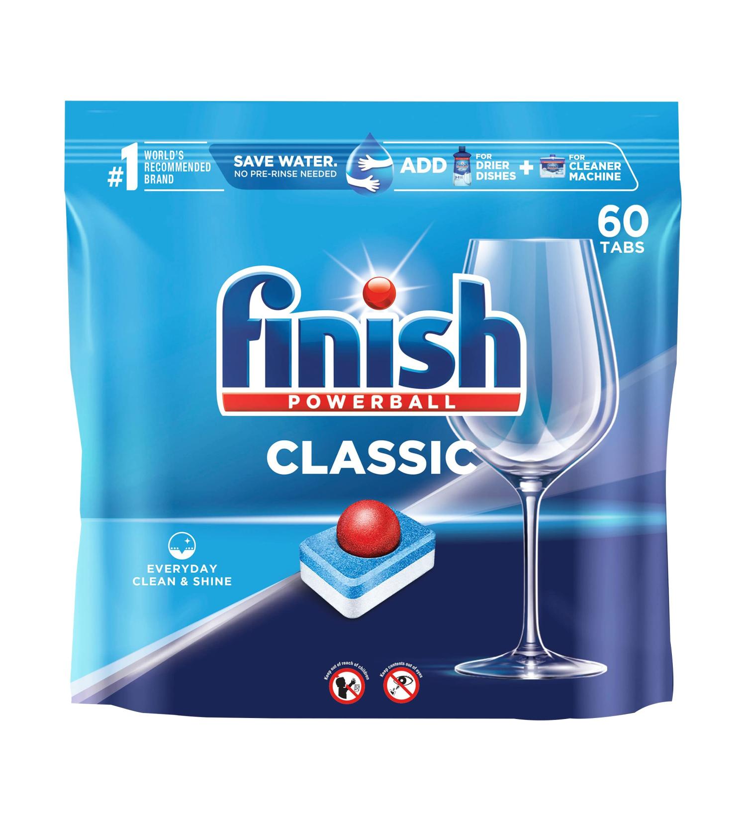 Buy FINISH Classic Dishwasher Detergent 60ct - Powerball for Ultimate Cleaning | Fast International Shipping - Buy Online on SooperMarket.com