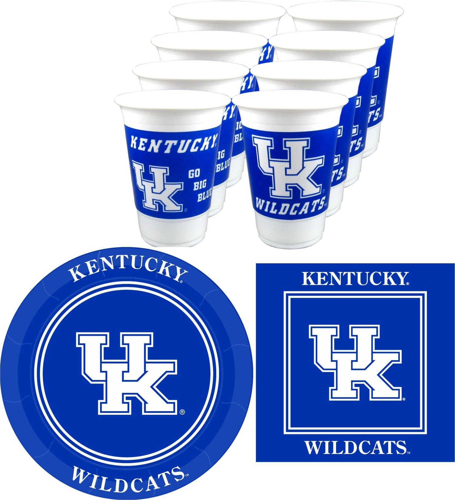 Westrick Kentucky Wildcats Party Supplies - 48 Pieces (Serves 16) - Buy Online on SooperMarket.com