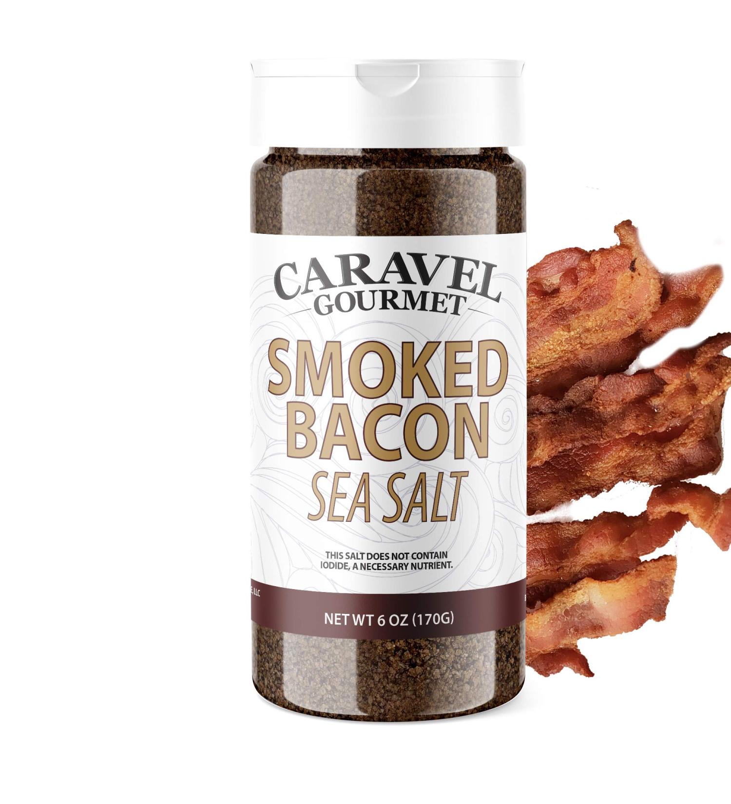 Caravel Gourmet Smoked Bacon Sea Salt Shaker - All Natural Seasoning for Popcorn & Bloody Mary Mixes - Bacon Bit Replacement - 6 Ounce - Buy Online on SooperMarket.com