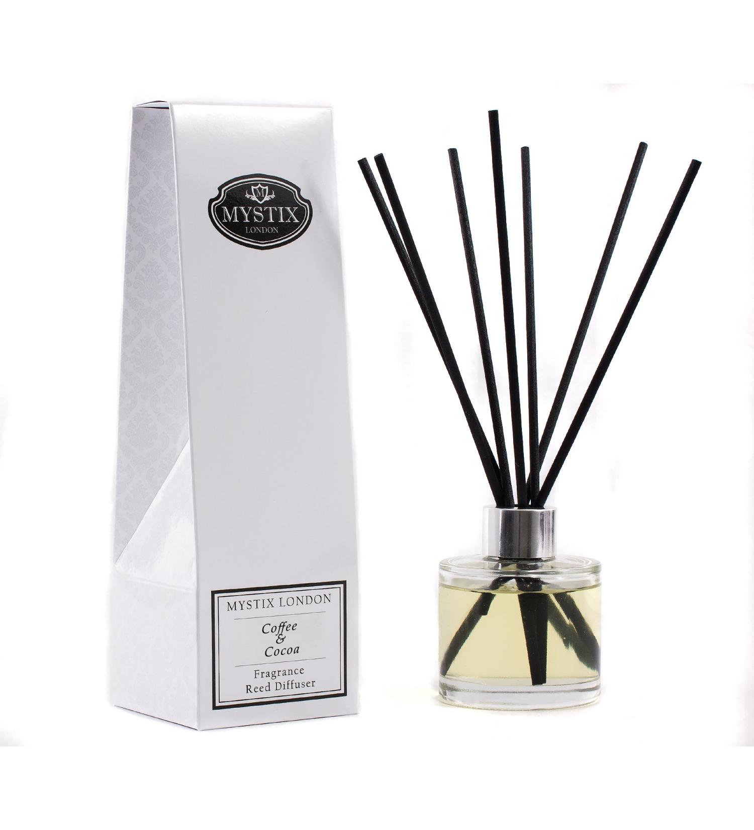 London Coffee & Cocoa Fragrance Oil Reed Diffuser 200ml - Best Aroma for Home Kitchen Living Room & Bathroom | Perfect Gift | Refillable - Buy Online on SooperMarket.com