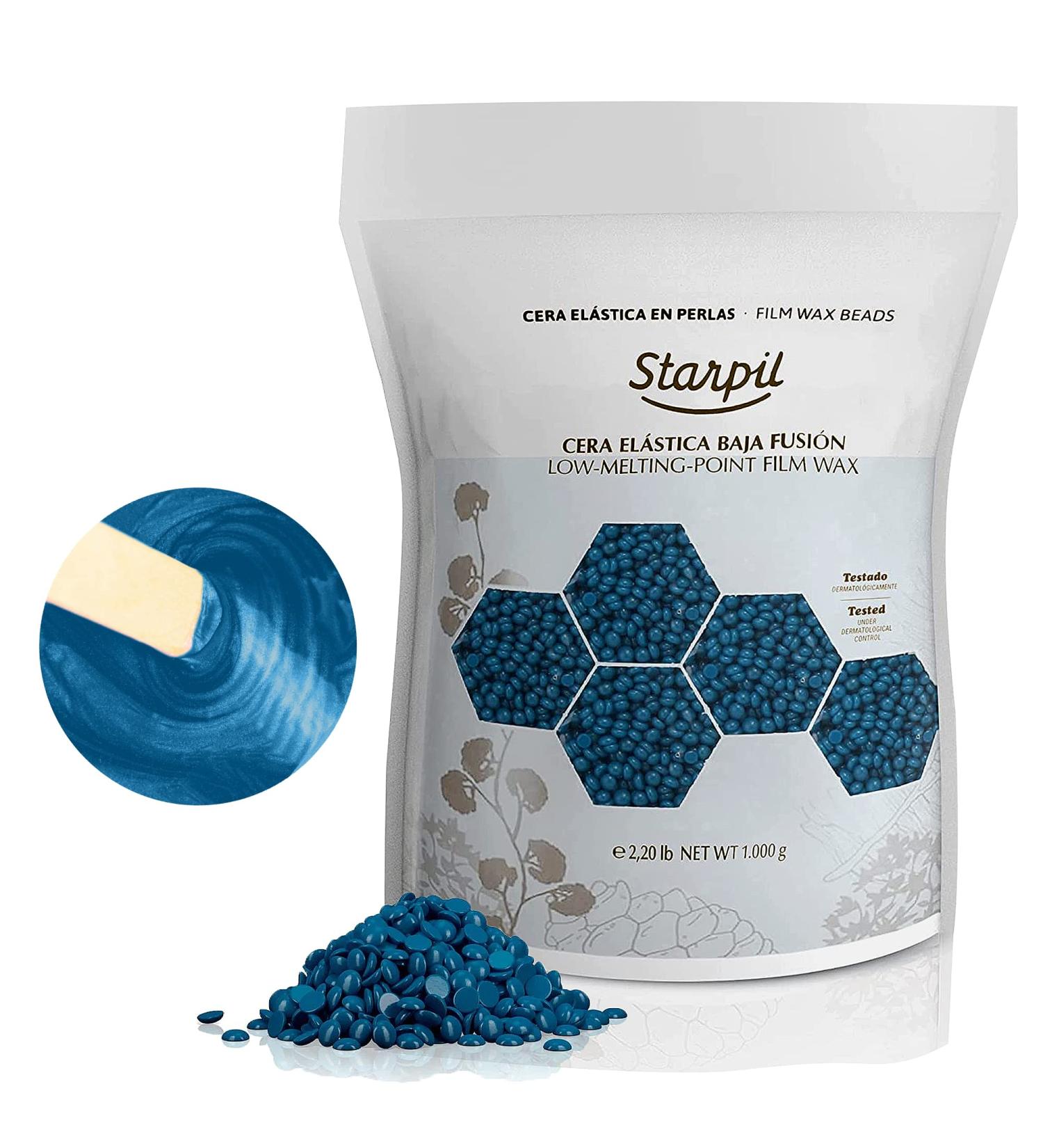 Starpil Blue Hard Wax Beads 1000g - Stripless Wax Beans Refill for Hair Removal - Professional Low Temperature Film Wax - 2.2lb Bag - Buy Online on SooperMarket.com