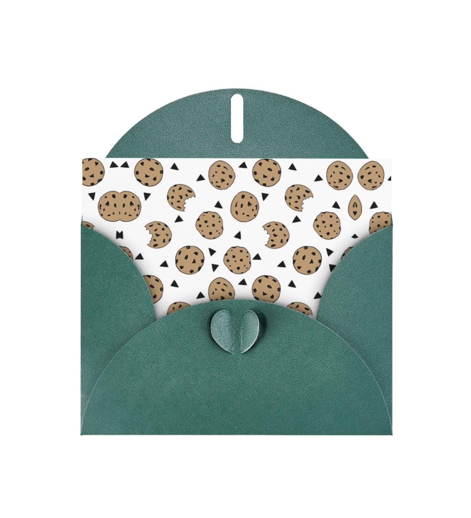 YYHHAOFA Dark Green Cookies Food Chocolate Chip Biscuits Pearl Paper Holiday Card Greeting Card Suitable For Christmas Party Invitations Dark Green One Size - Buy Online on SooperMarket.com