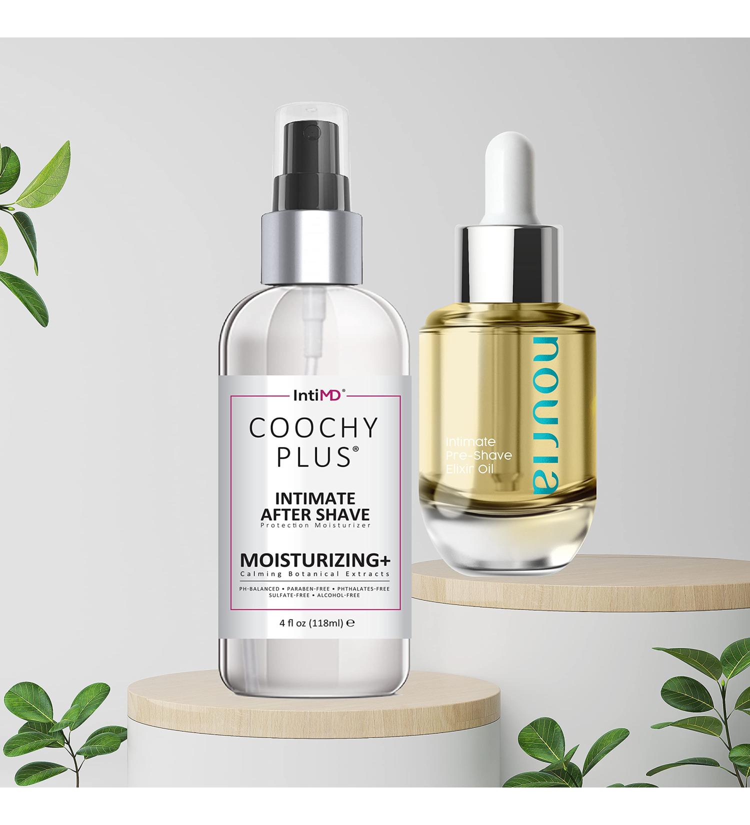 Coochy Plus Intimate After Shave Mist & Pre-Shave Elixir Kit - HydroLock Moisturizing Oil for Razor Burn & Ingrown Hair Relief - International Shipping Available - Buy Online on SooperMarket.com