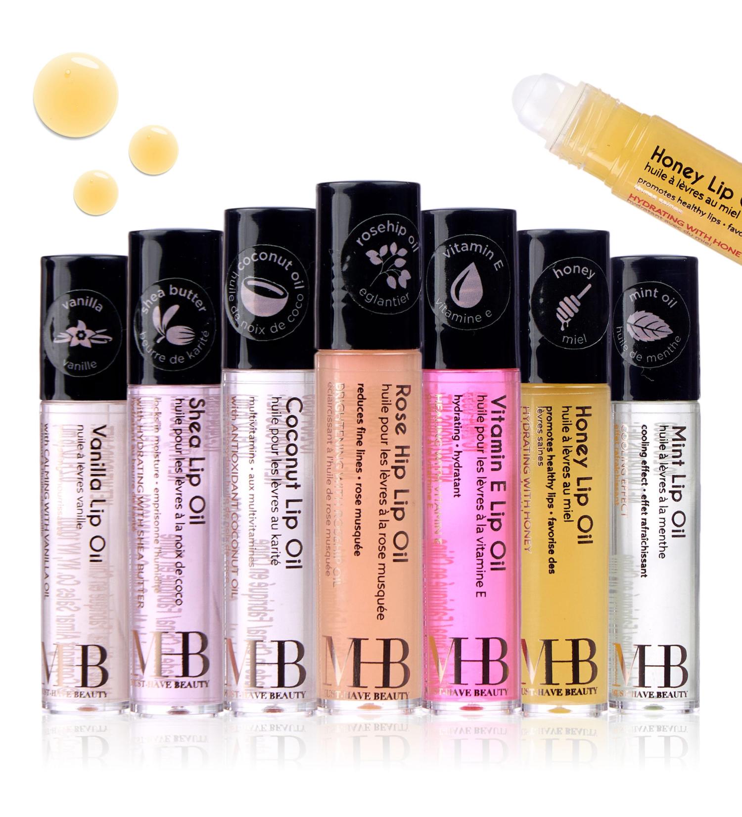 Shop Expressions 7pc Lip Oil Collection Nourishing Rollerball Oils with Essential Oils | Hydrating & Vitamin-Enriched Lip Glow - Buy Online on SooperMarket.com