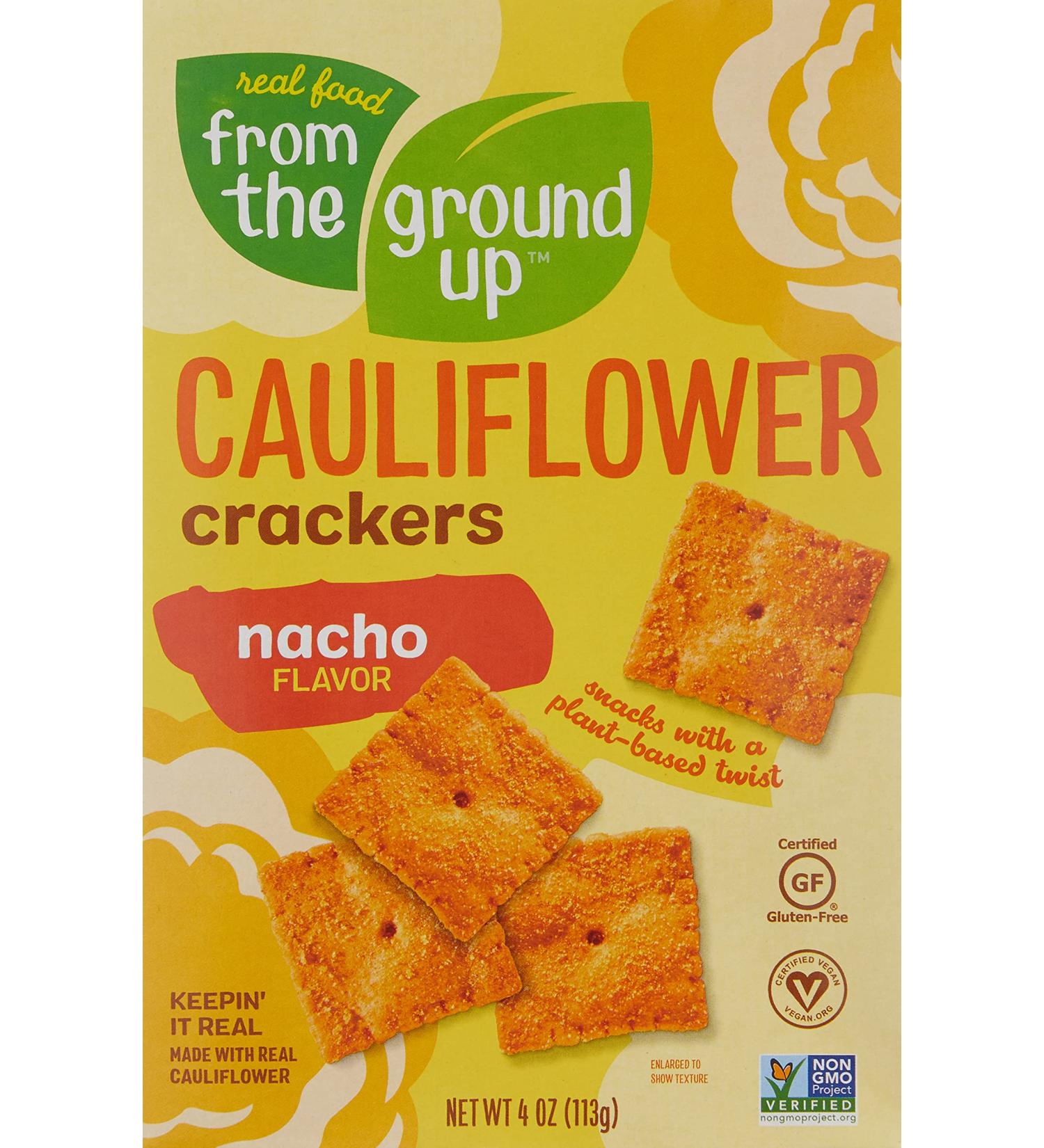 Buy From The Ground Up Cauliflower Nacho Crackers - 4 Oz | Gluten-Free Snack - Buy Online on SooperMarket.com