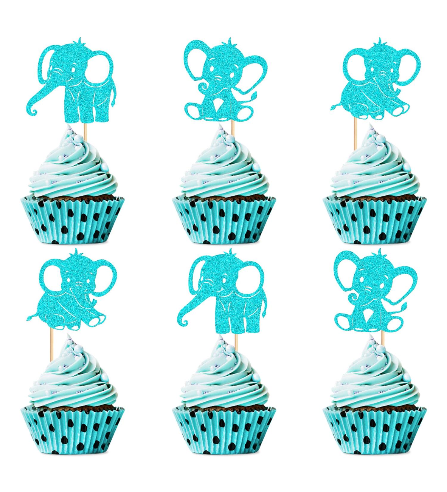 24pcs Blue Elephant Cupcake Toppers It Is A Boy Baby Shower Cupcake Picks Decoration Baby Boy Birthday Party Supplies Blue02 - Buy Online on SooperMarket.com