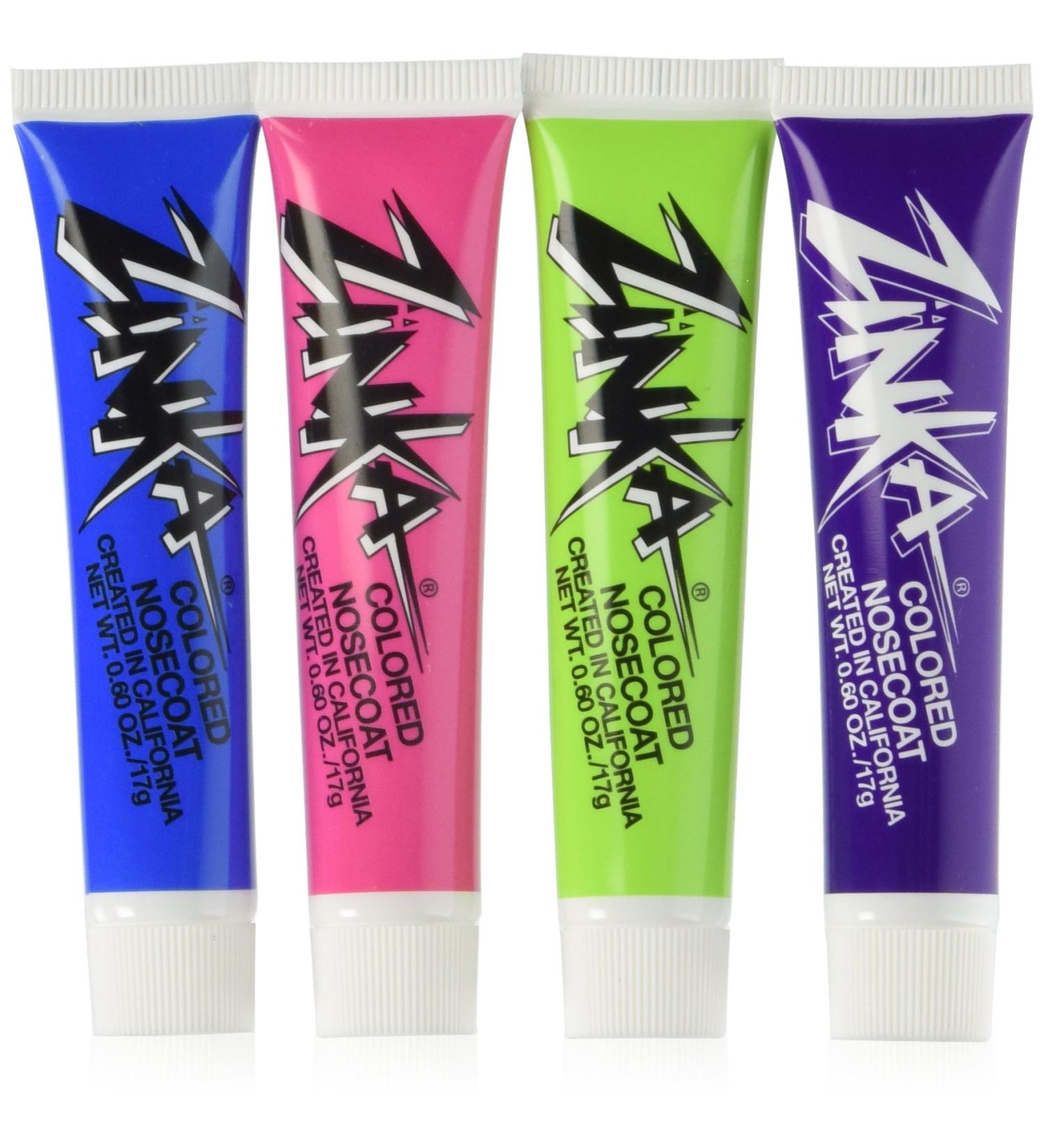 Zinka Colored Sunblock Zinc Waterproof Nosecoat 4 Pack - Blue Pink Green Purple | Best Sun Protection for Kids & Adults - International Shipping Available - Buy Online on SooperMarket.com