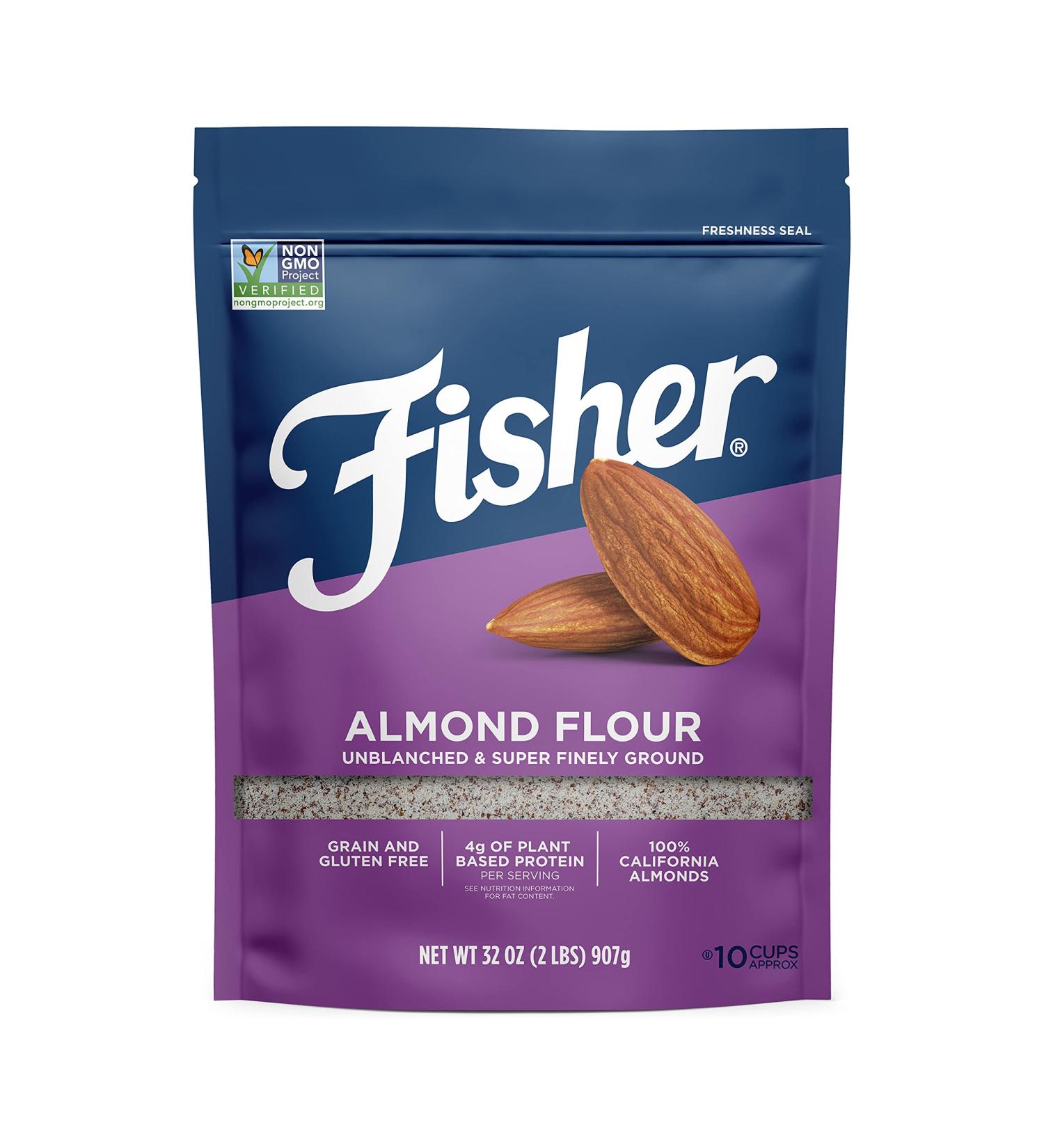 Fisher Almond Flour 32oz - Gluten-Free, Non-GMO, Keto, Paleo, Vegan Friendly, Unblanched, Super-Finely Ground - Buy Online on SooperMarket.com