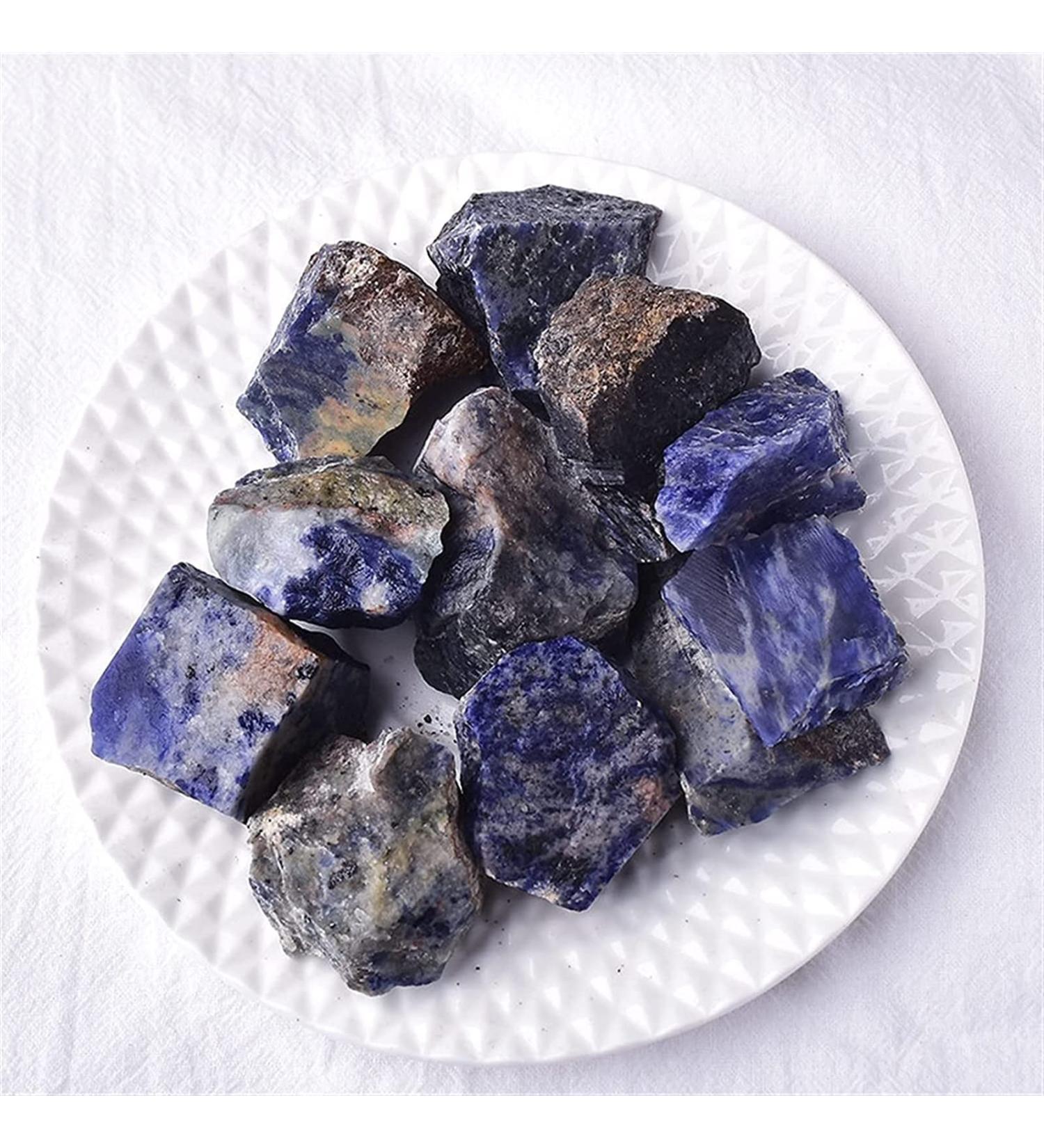 Natural Crystal Rough Nature Gemstones Drum Stones Natural Crystal Rough Stone Minerals Exemplar Fluorite Amethyst raw Gemstone Collection Irregular Reiki Decoration Home Decoration natural stone (Co 3-5cm 100g Sodalite - Buy Online on SooperMarket.com