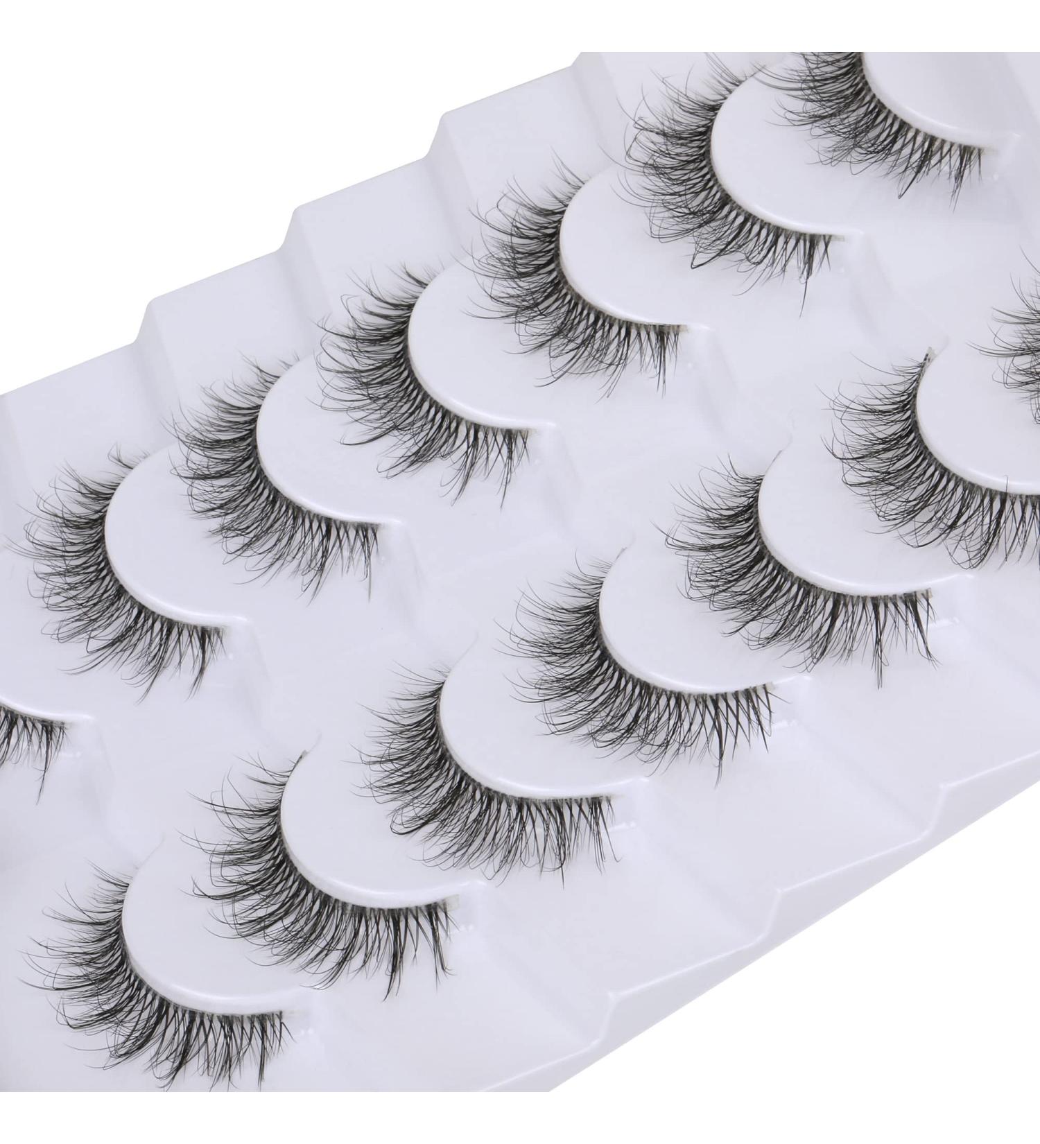 5D Wispy Natural Short Mink Eyelashes Pack - Clear Band (12mm) - Buy Online on SooperMarket.com