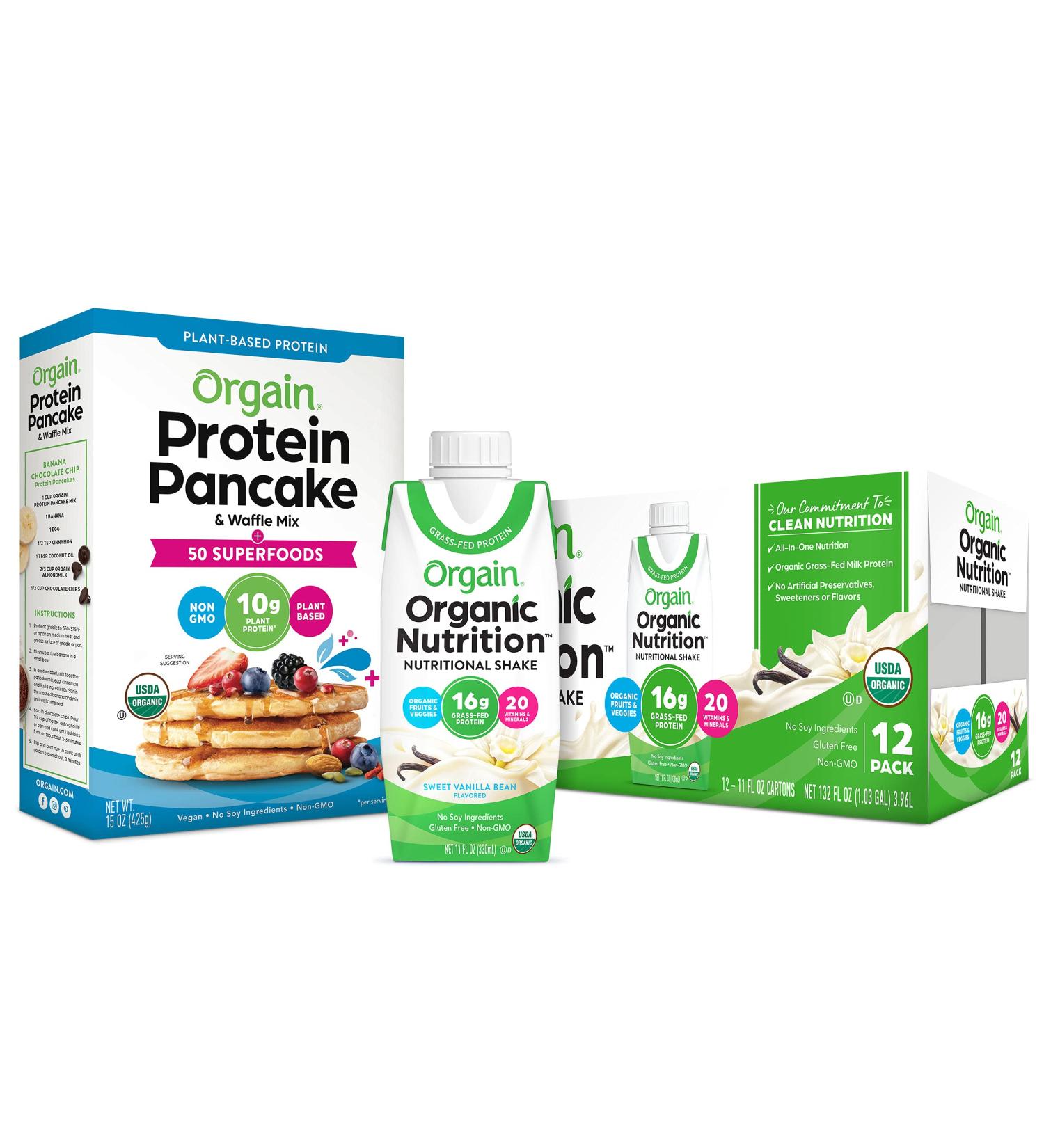 Orgain Protein Pancake & Waffle Mix - 50 Superfoods  15 oz | Healthy Breakfast Option - Buy Online on SooperMarket.com