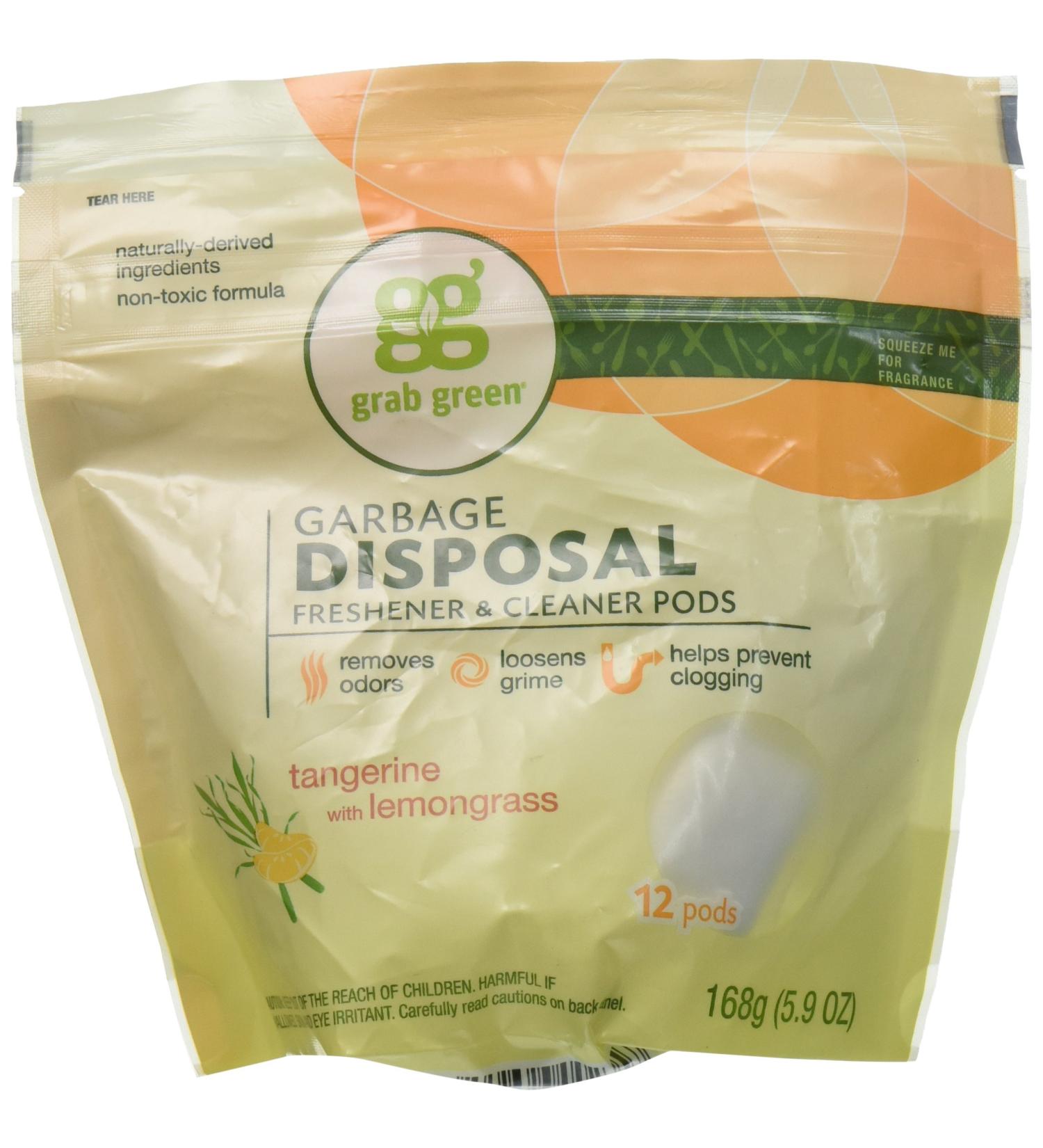 Grab Green Tangerine Garbage Disposal Cleaner 12 CT - Eco-Friendly Solution for a Fresh Kitchen - Buy Online on SooperMarket.com