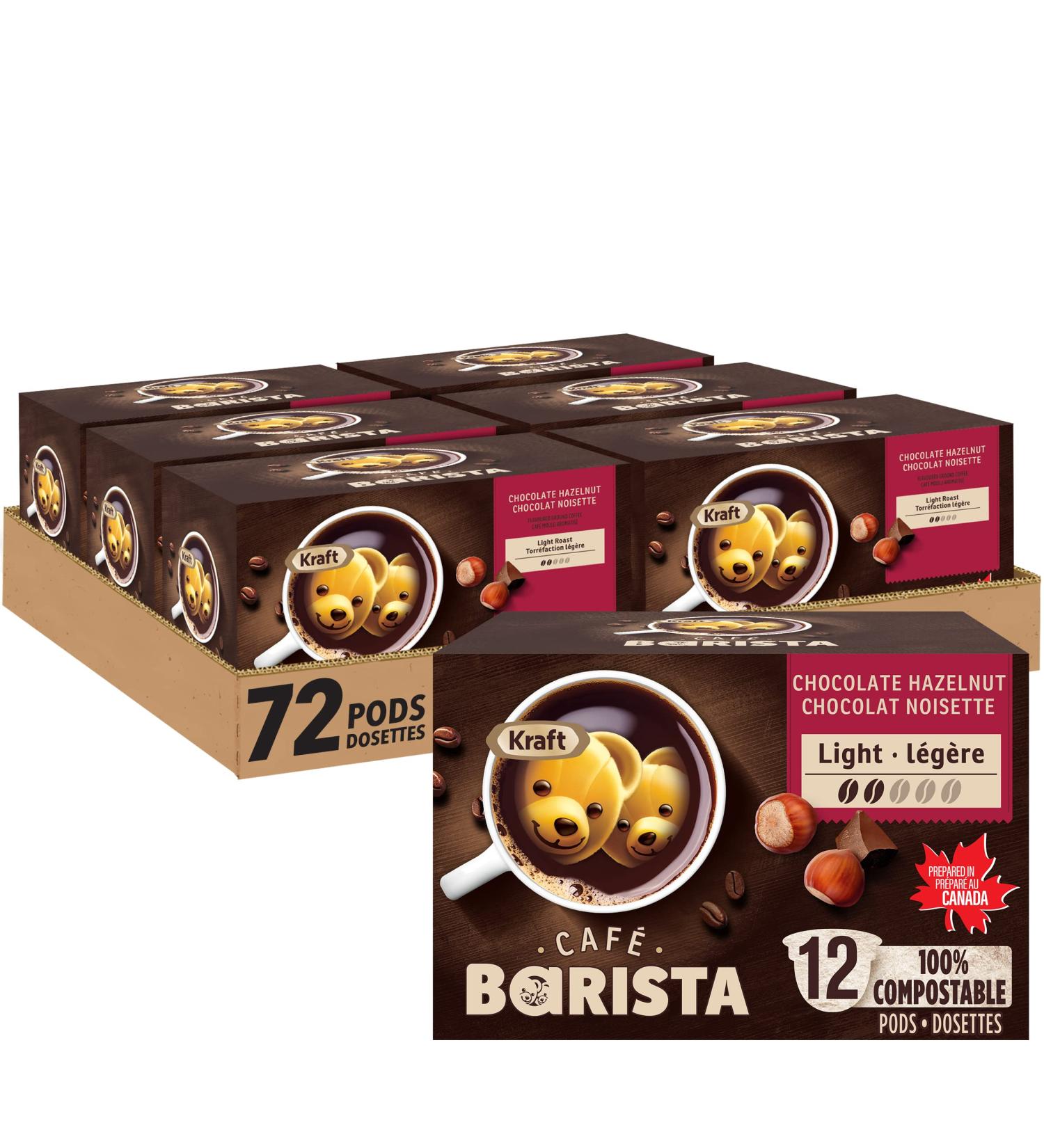 Caf Barista Chocolate Hazelnut 100% Compostable Flavoured Coffee Pods 72 pods (6 x 12 pods) - Buy Online on SooperMarket.com