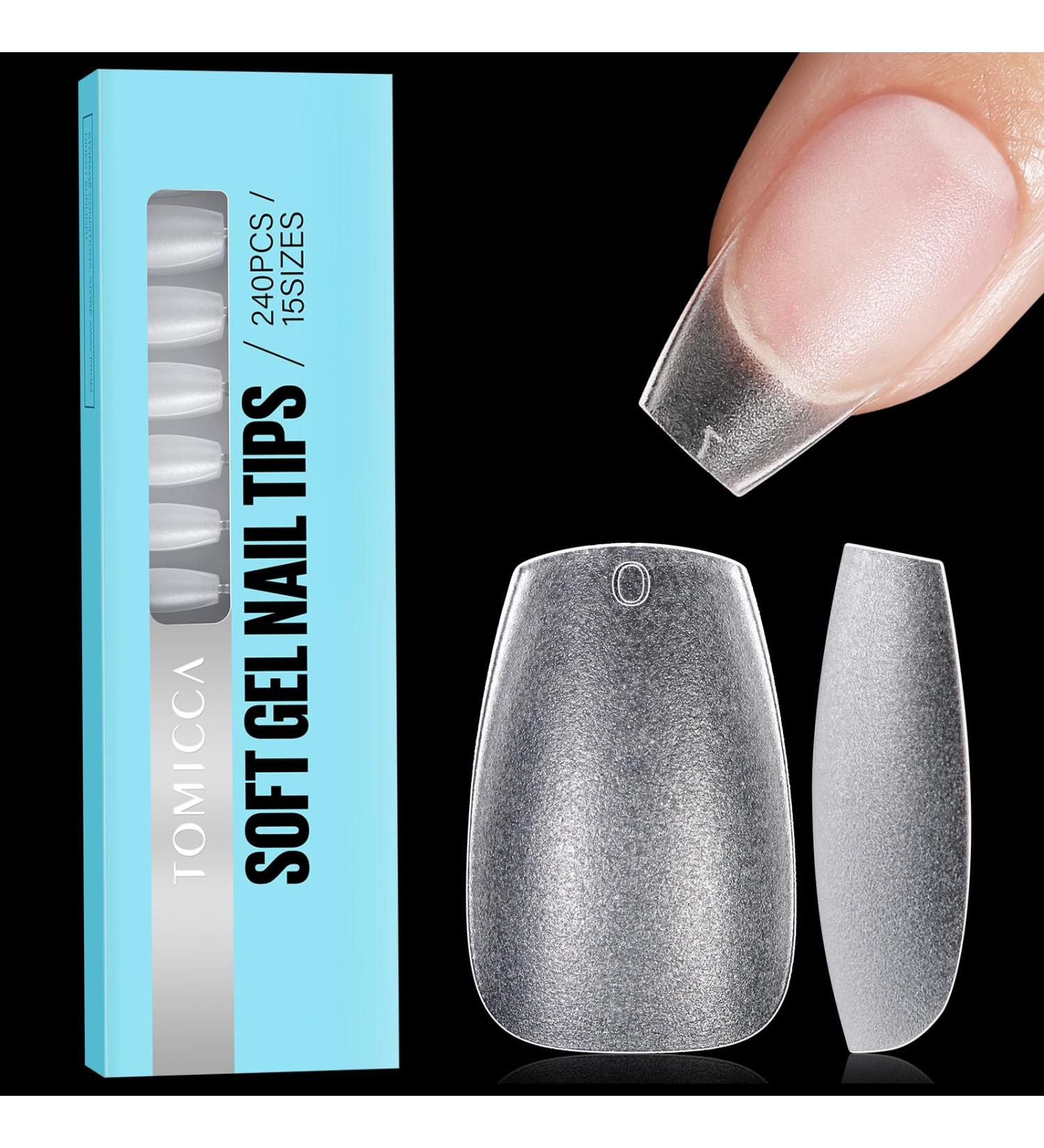 TOMICCA Short Coffin Nail Tips Clear Nail Tips Natural False Nails Coffin French Acrylic Nails Artificial Nails Tips for Girls Women (240 Pcs 15 Sizes) 1.Short Coffin - Buy Online on SooperMarket.com