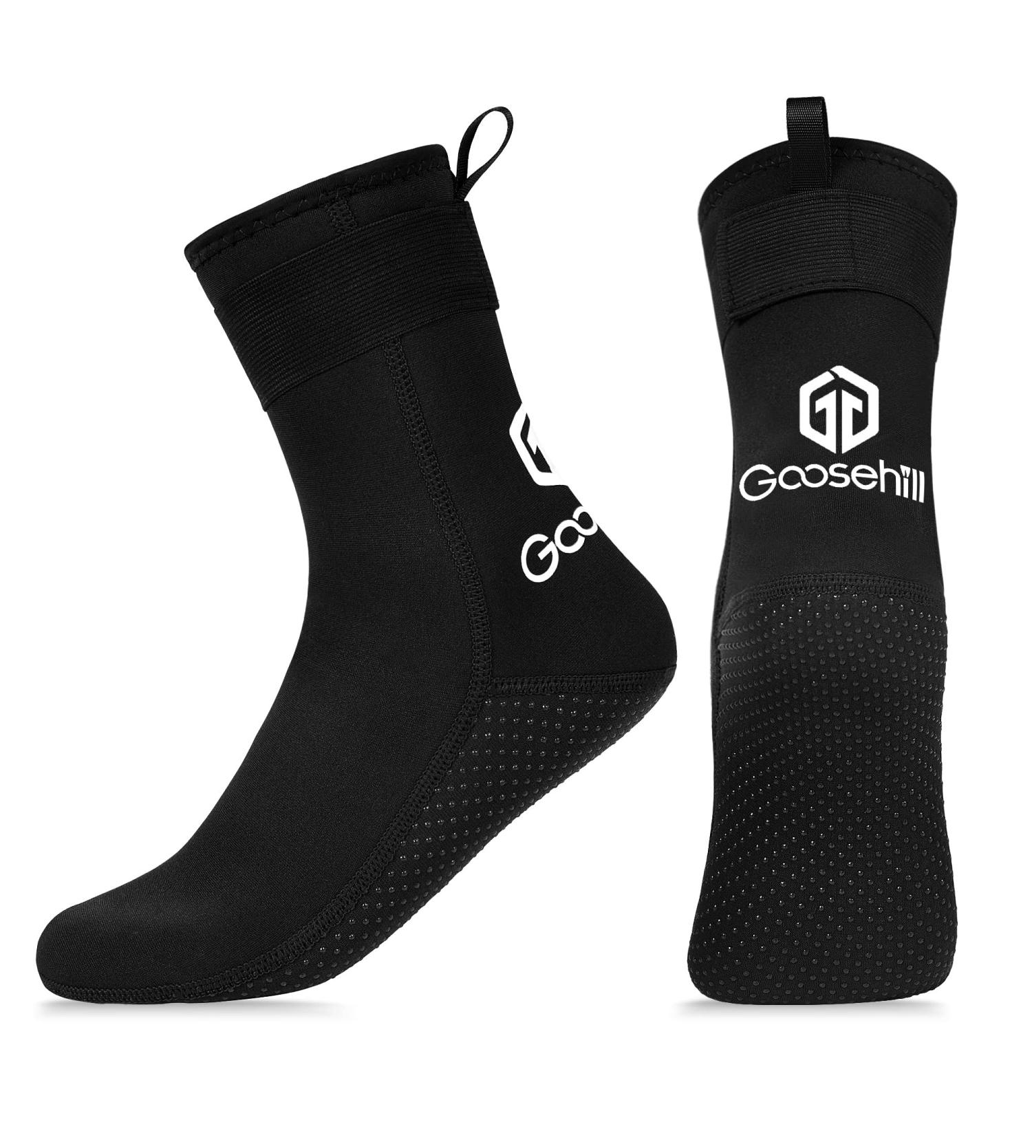 Goosehill 3mm Neoprene Dive Socks - Medium Black, for Snorkeling, Kayaking, Beach Volleyball - Buy Online on SooperMarket.com