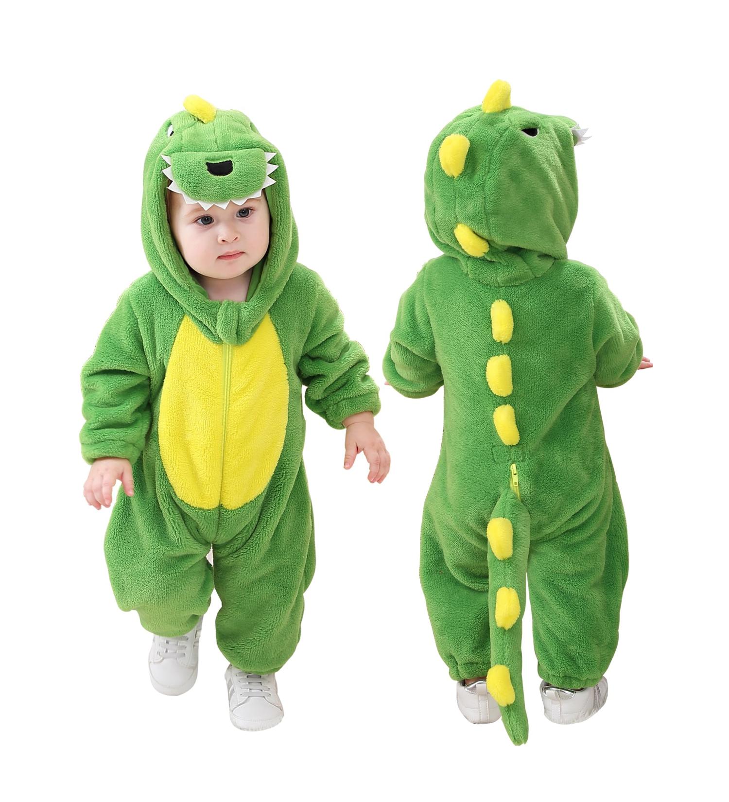 Doladola Unisex Baby Toddler Romper Hooded Cartoon Sleepsuit - Green Dinosaur (3.5-4.5 Years) - Buy Online on SooperMarket.com