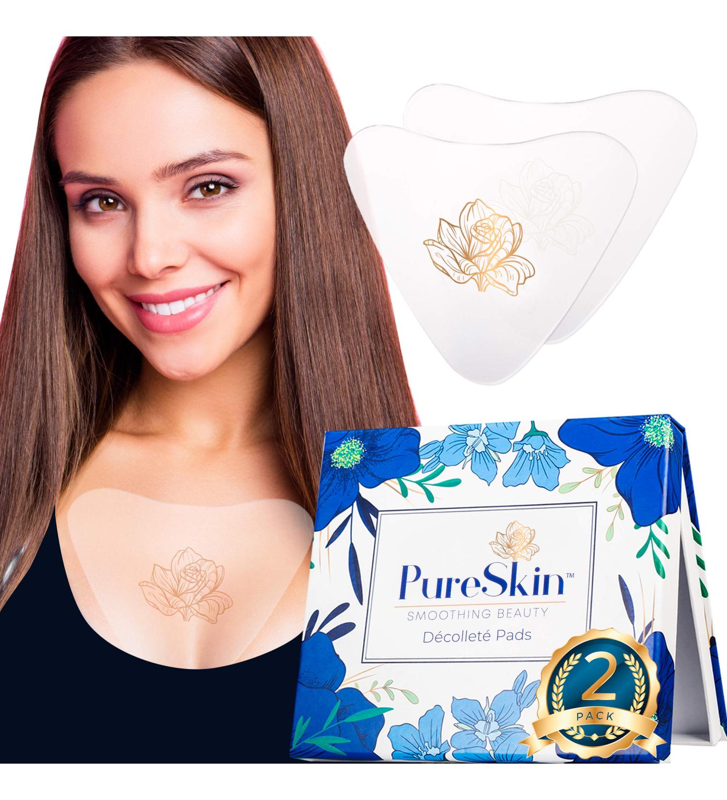 PureSkin Chest Wrinkle Pads - 2 Pack | Anti-Aging Silicone Patches for Decollete | Reusable Chest Wrinkle Pads | Smooth & Hydrate Chest Skin - Buy Online on SooperMarket.com