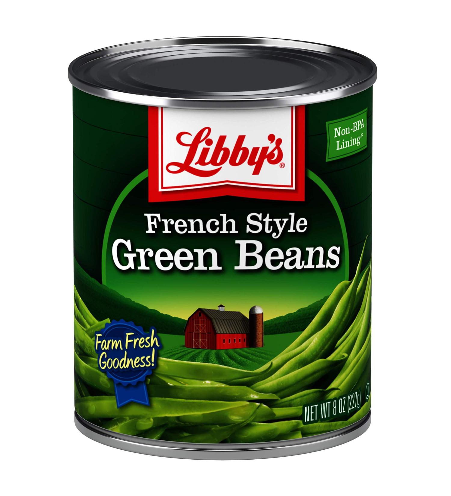 Libby's French Style Green Beans | 100% Green Beans | Classically Delicious  Mild & Subtly Sweet | Crisp-Tender Bite | No Preservatives | French Cut | Kosher | 8 ounce cans (Pack of 12) - Buy Online on SooperMarket.com