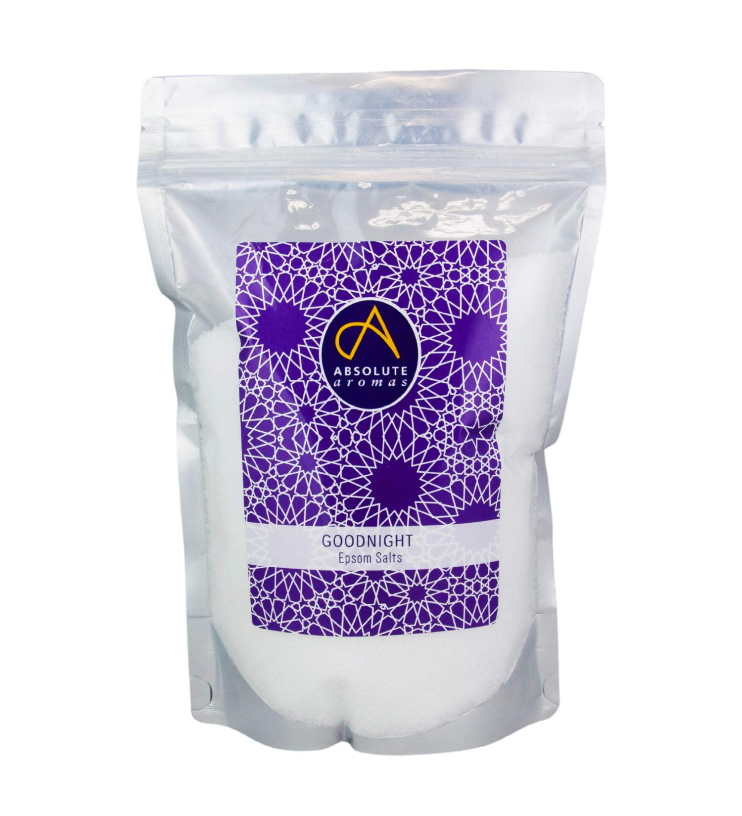 Absolute aromas goodnight epsom salt 1 kg - magnesium sulfate with 100% essential oils made of pure lavender chamomile and geranium 1 kg (1 Pack)