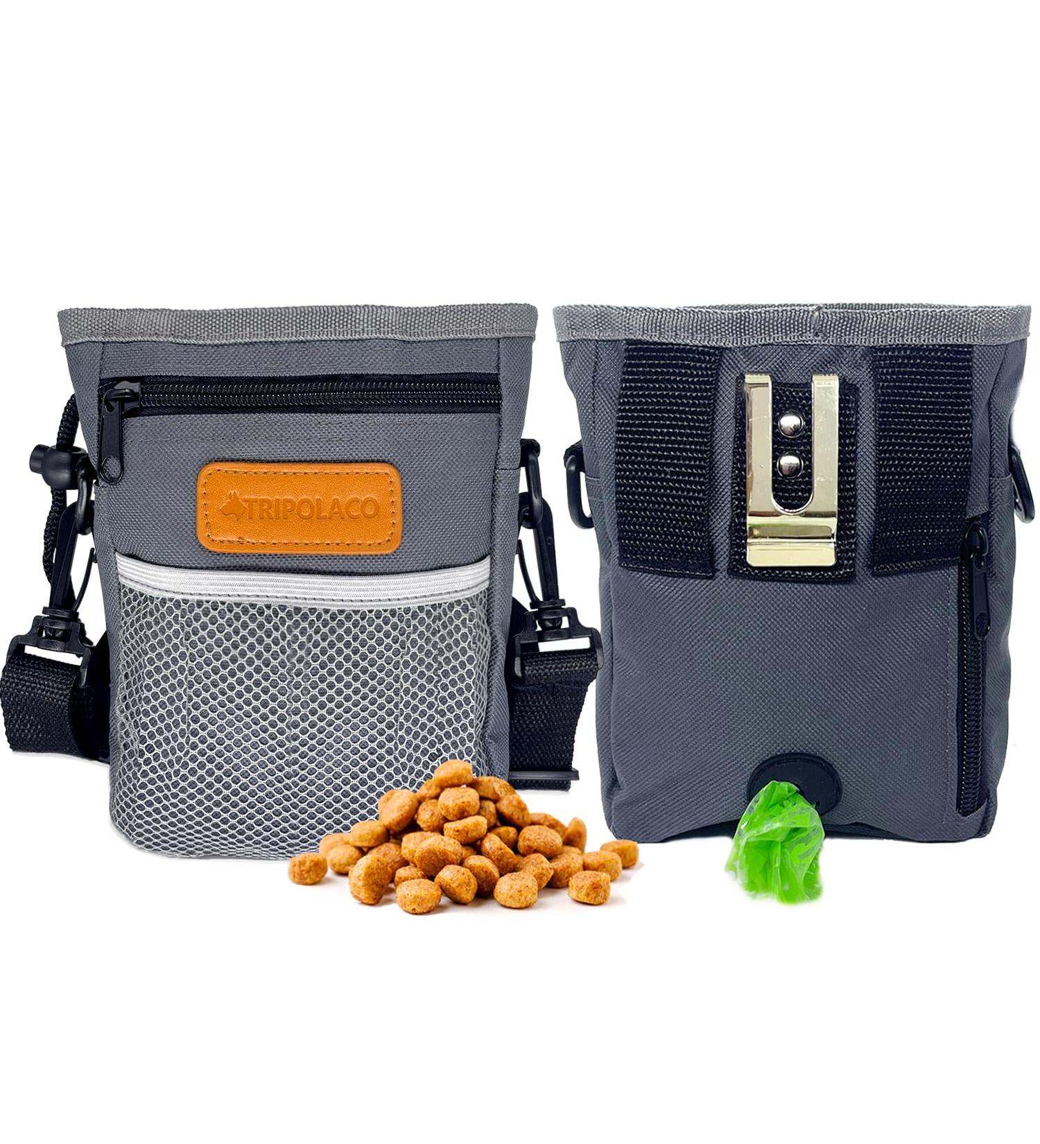 Tripolaco Multifunctional Dog Treat Bag - Spacious Training & Walking Companion with Feces Dispenser - Gray - Buy Online on SooperMarket.com
