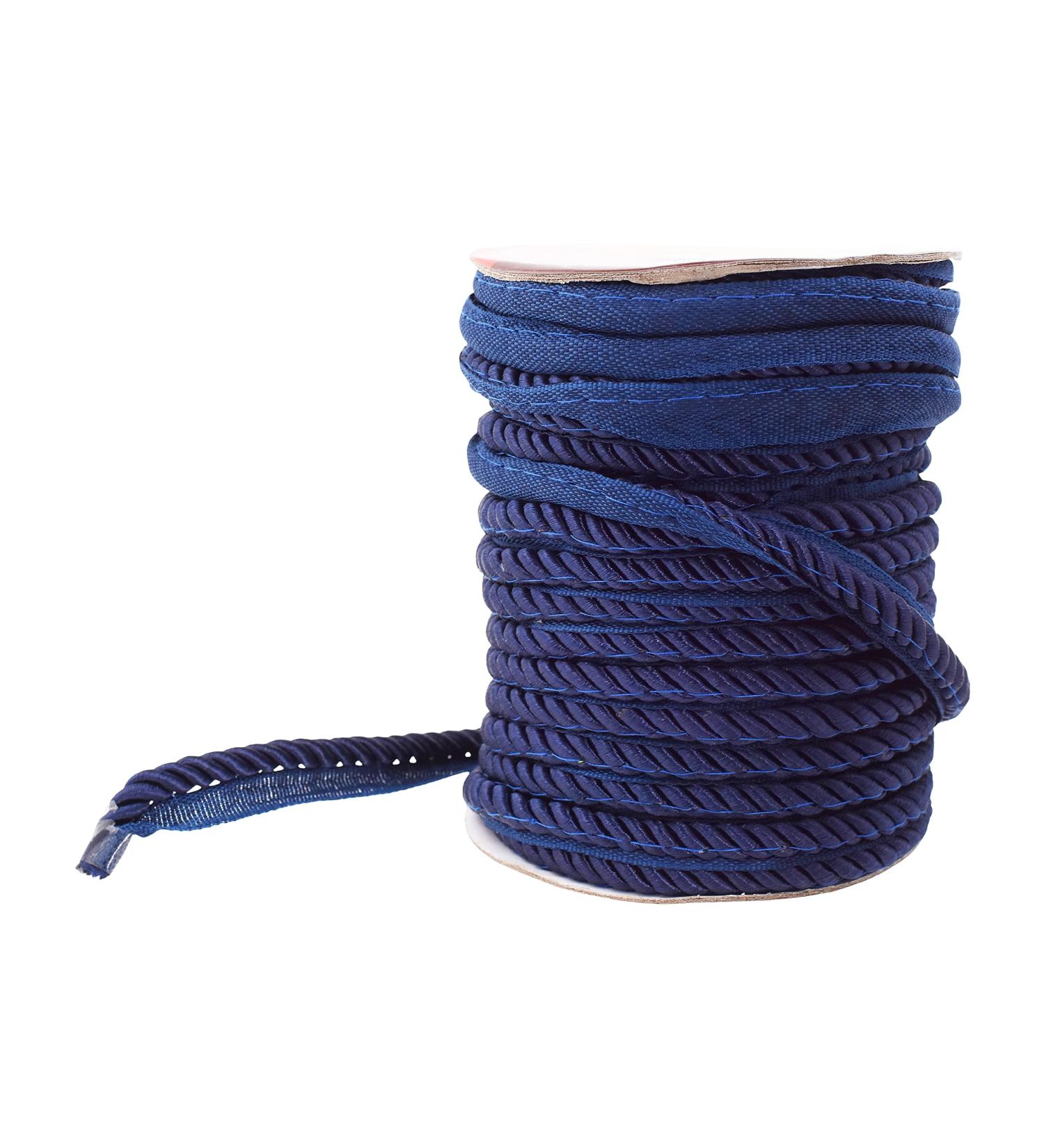 Mandala Crafts Twisted Lip Cord Trim - Navy Blue Sewing Piping for Pillows & Upholstery - Buy Online on SooperMarket.com
