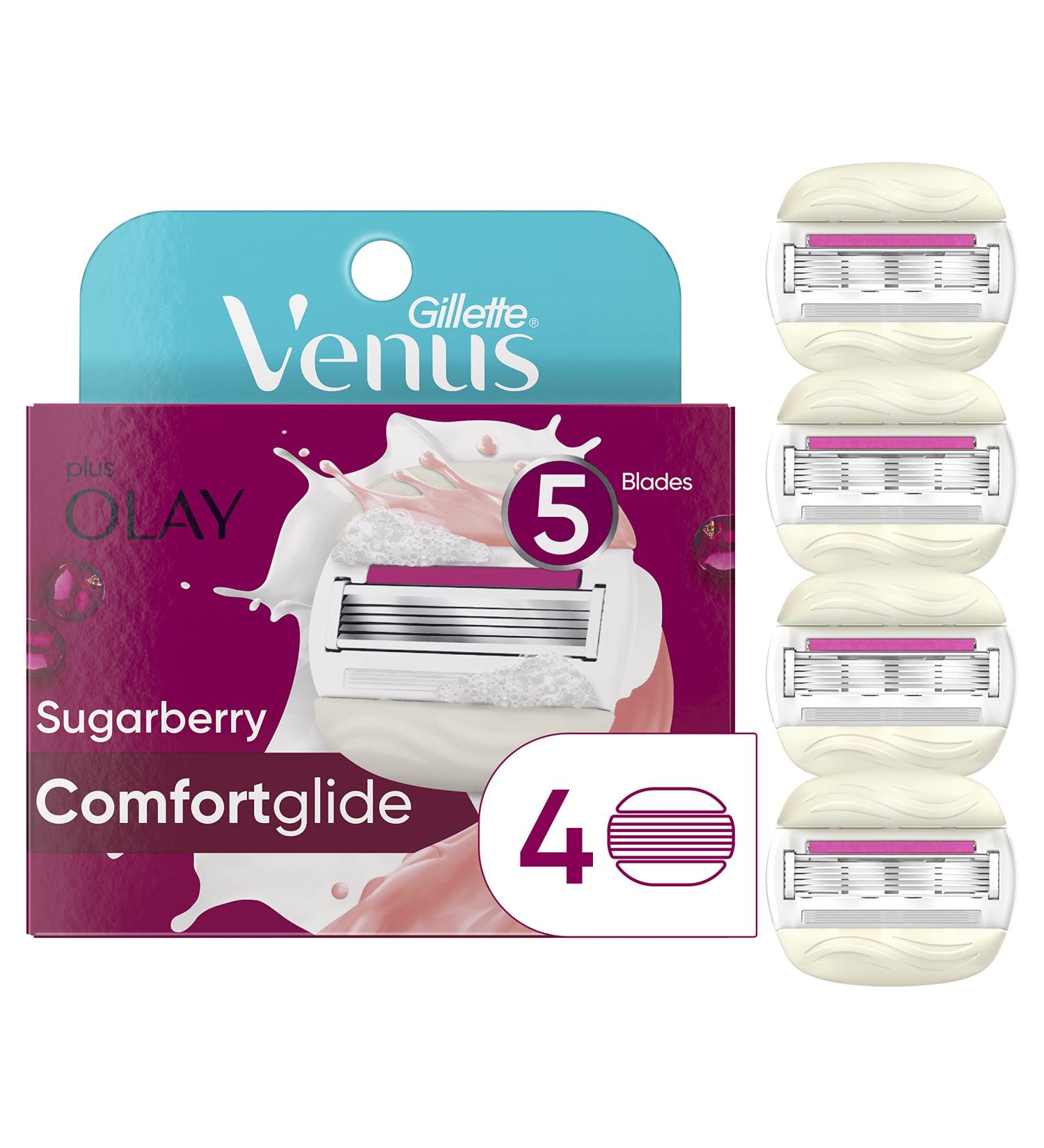 Gillette Venus ComfortGlide + Olay Sugarberry Women's Razor Blade Refills - 4 Count - Buy Online on SooperMarket.com