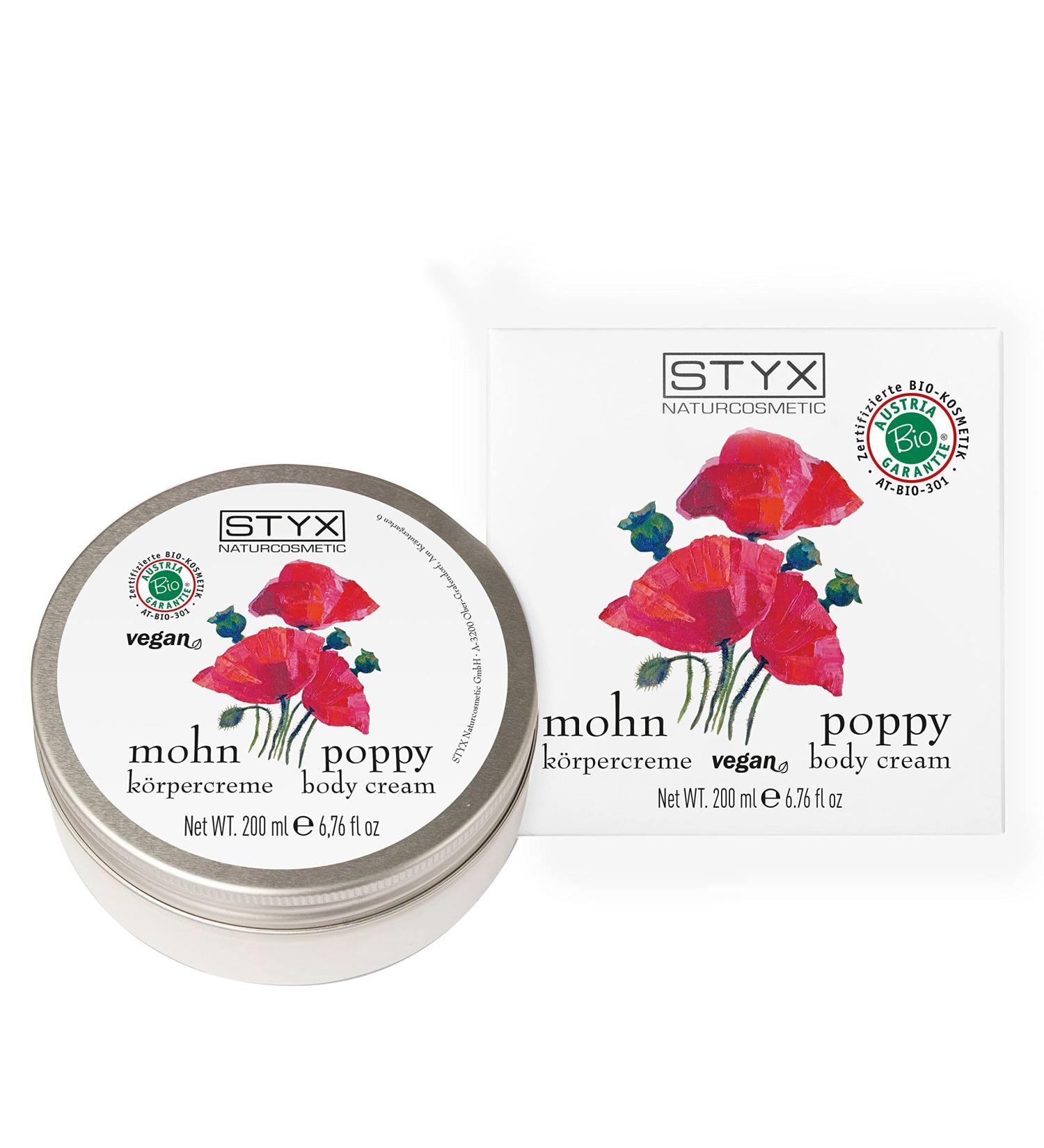 STYX Poppy Body Cream 200ml - Nourishing Moisturizer for Soft Skin | International Shipping - Buy Online on SooperMarket.com