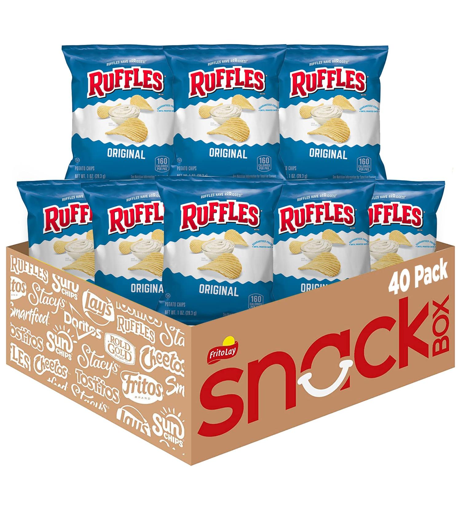 Ruffles Original Potato Chips 1 oz - Pack of 40 | Ultimate Snack for Parties & Gatherings - Buy Online on SooperMarket.com