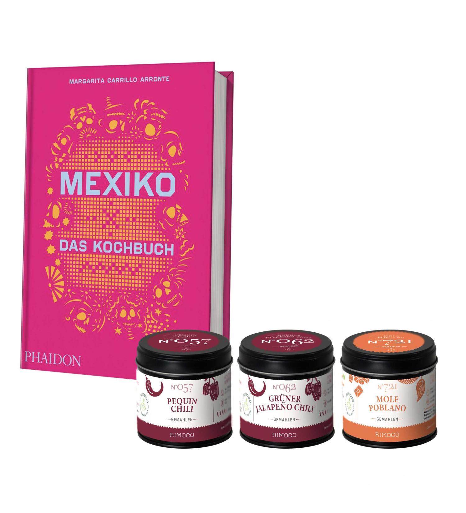 Rimoco Gift Set Mexico - Authentic Mexico Cookbook & Gourmet Chili Spices for Delicious Mexican Cooking - Buy Online on SooperMarket.com
