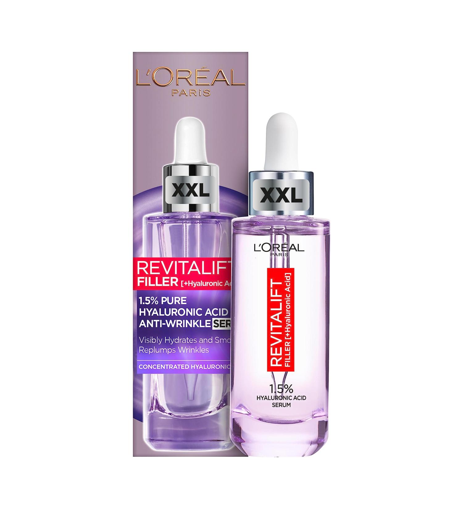 L'Or al Paris Hyaluron Serum Revitalift Filler | Anti-Aging Facial Care with 1.5% Hyaluronic Acid & Vitamin C - 50 ml - Buy Online on SooperMarket.com