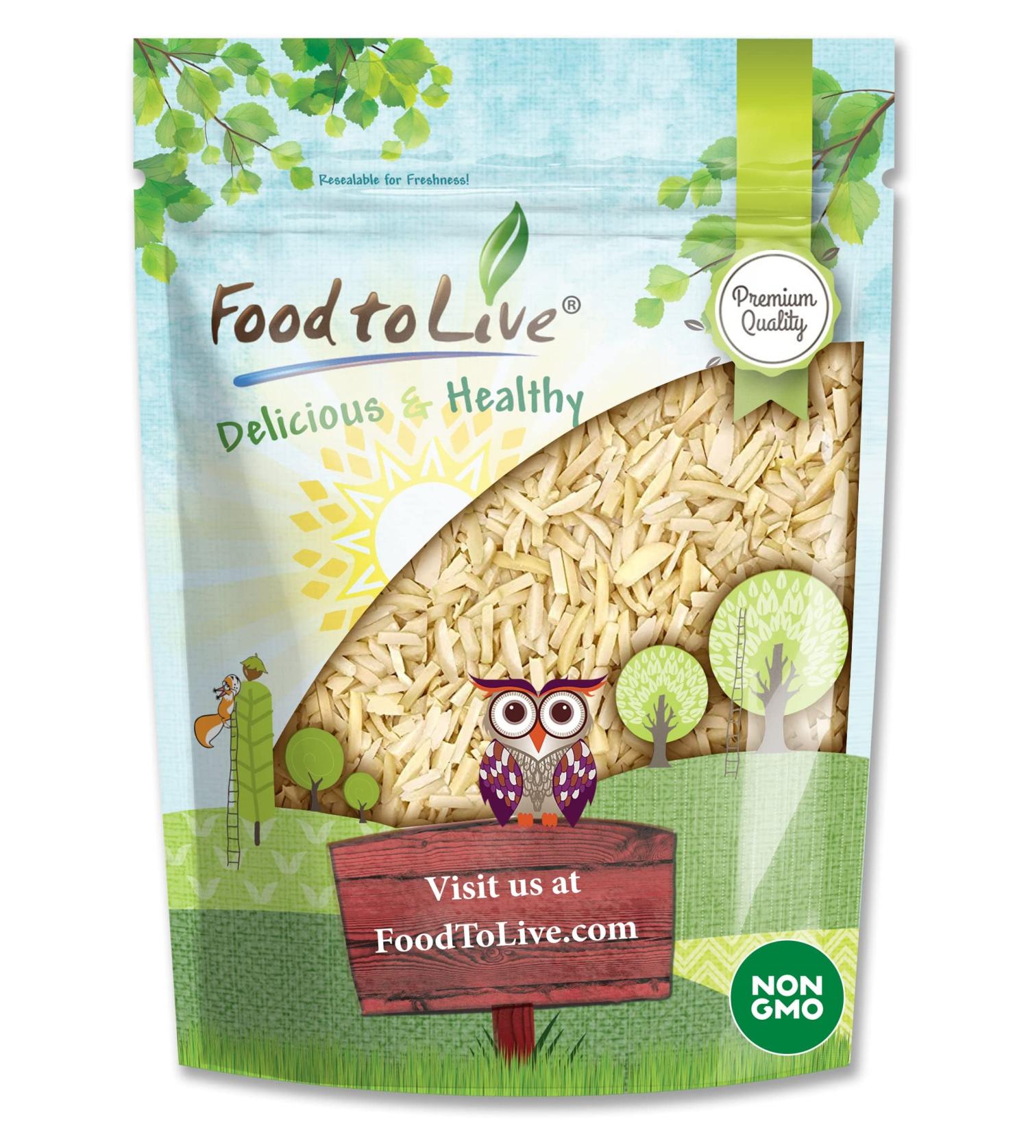 Non-GMO Blanched Slivered Almonds 2 Pounds - Raw, Unsalted, Vegan, Keto, Kosher - High Protein & Vitamin E - Ideal for Cooking, Baking, Salads - Bulk Pack - Buy Online on SooperMarket.com