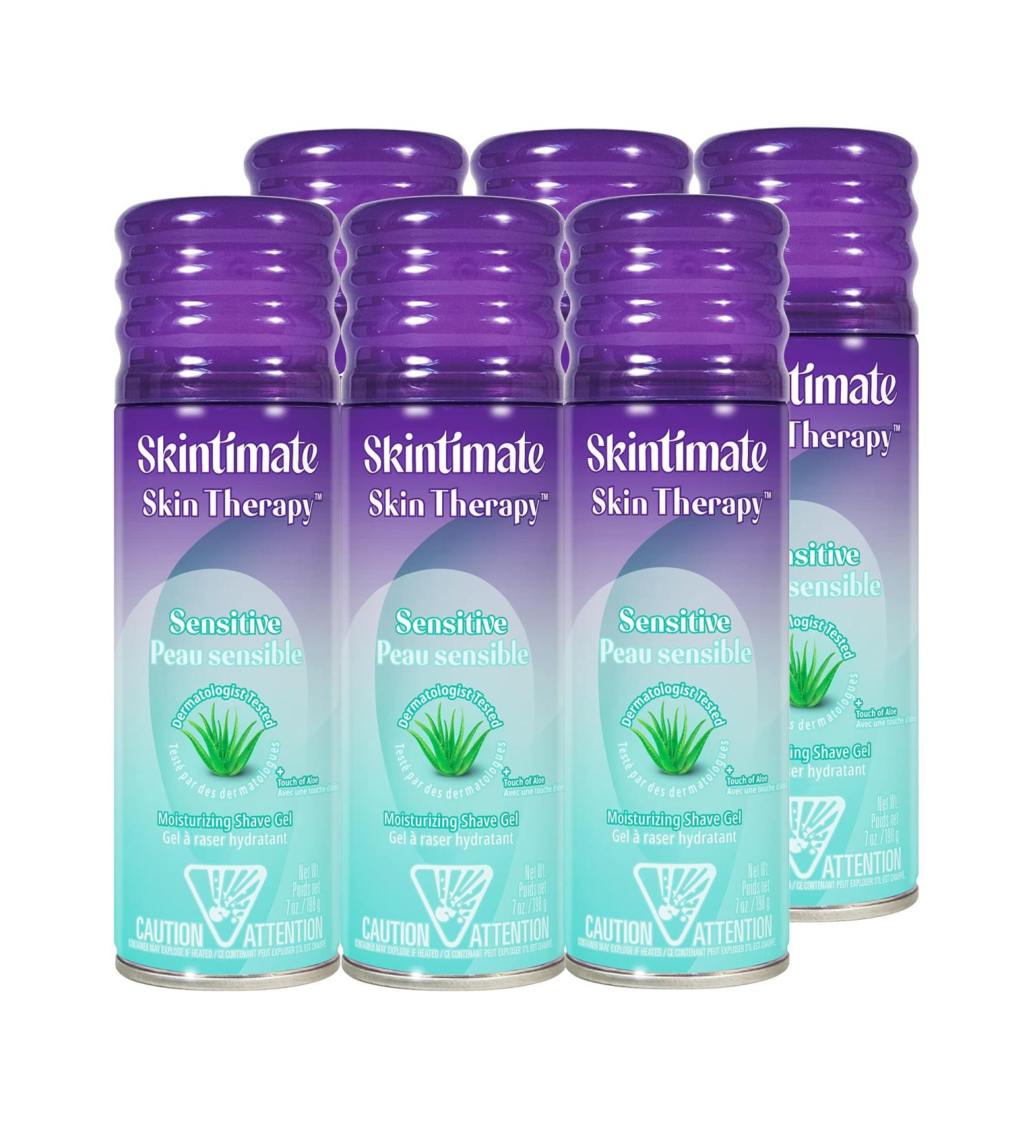 Skintimate Skin Therapy Moisturizing Shave Gel for Women - Vitamin E, Aloe & Olive Butter - 7 oz (Pack of 6) | Sensitive Skin Formula - Buy Online on SooperMarket.com