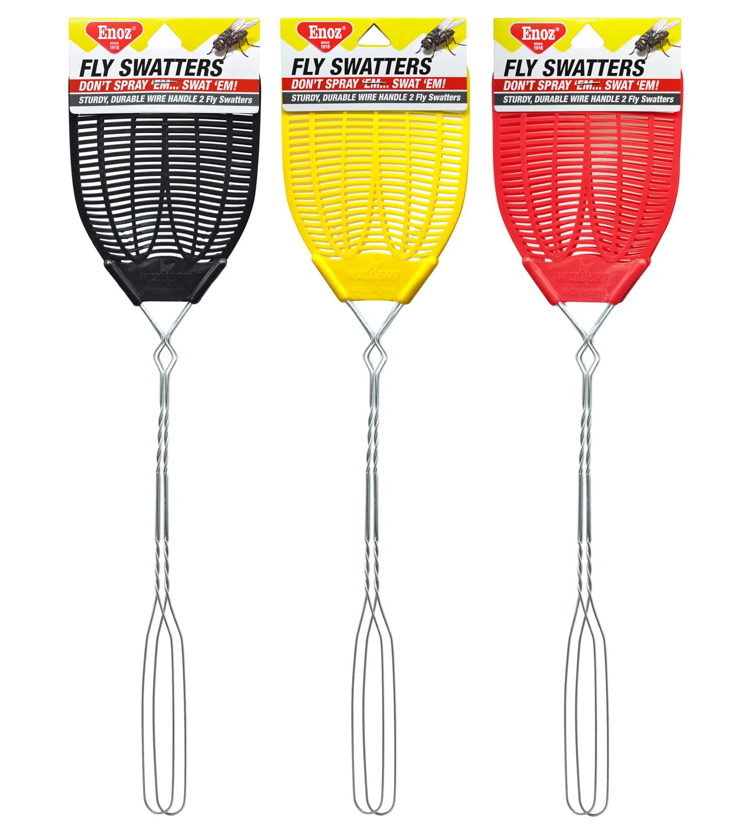 Enoz Plastic Mesh Head Flyswatter with Metal Handle  Assorted Colors  2 Count (Pack of 3) 6 - Buy Online on SooperMarket.com