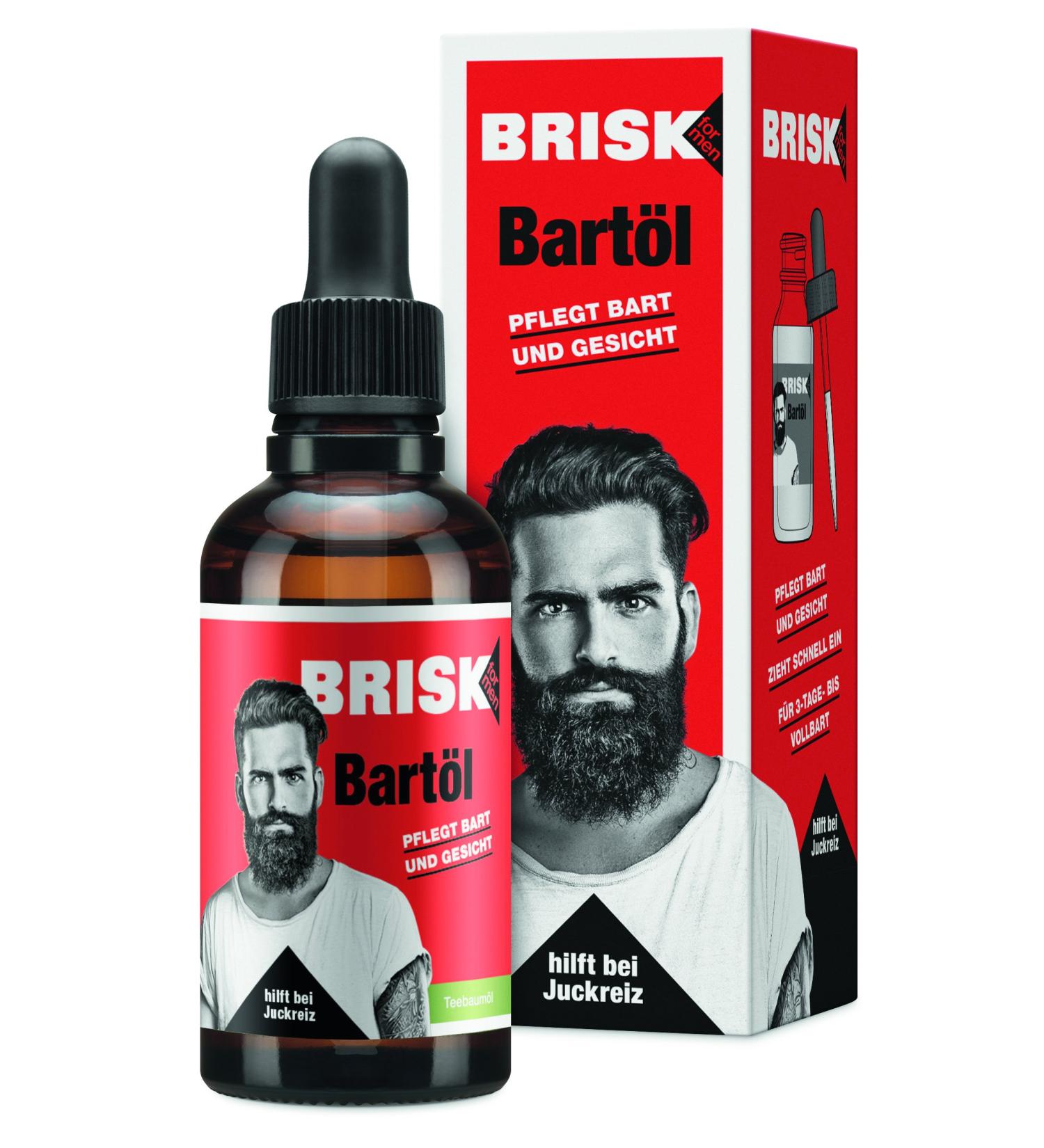 Brisk Beard Oil for Men - 2 x 50ml | Tea Tree Oil Beard Care | Non-Greasy Softens Beard & Nourishes Skin - Buy Online on SooperMarket.com