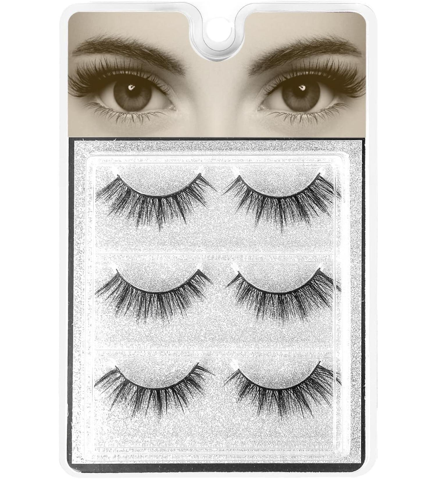3D Mink False Eyelashes Natural Look Reusable Fake Lashes Volume Fluffy Soft Strip Lashes 3 Pairs No Glue 3Pairs36 - Buy Online on SooperMarket.com