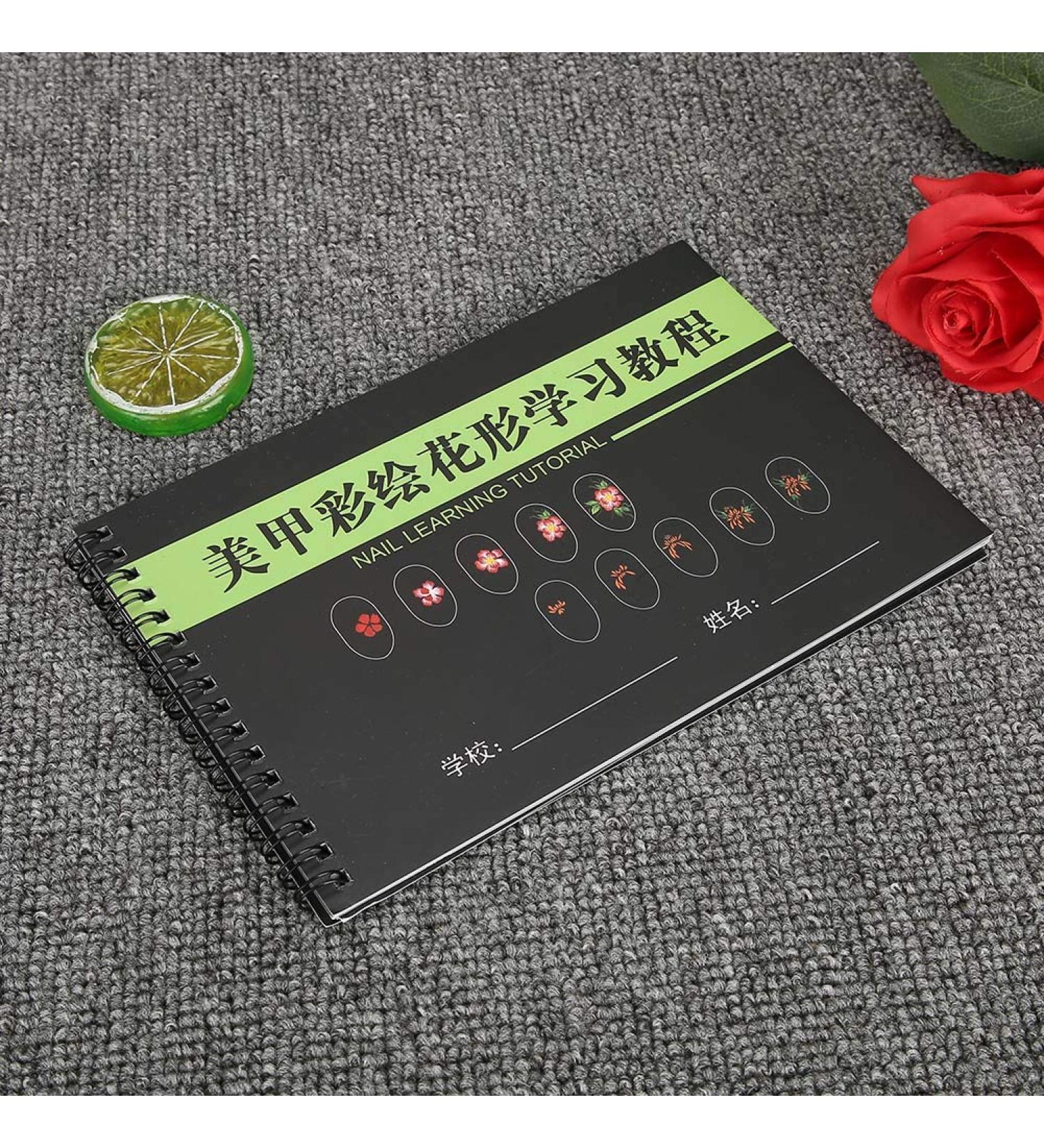 Nail Art Practice Book Simple & Easy to Use Cost-saving. Suitable for Beginners Multiple Nail Types. Nail Art Training Tool for Manicure Novel Practice (painted flowers) - Buy Online on SooperMarket.com