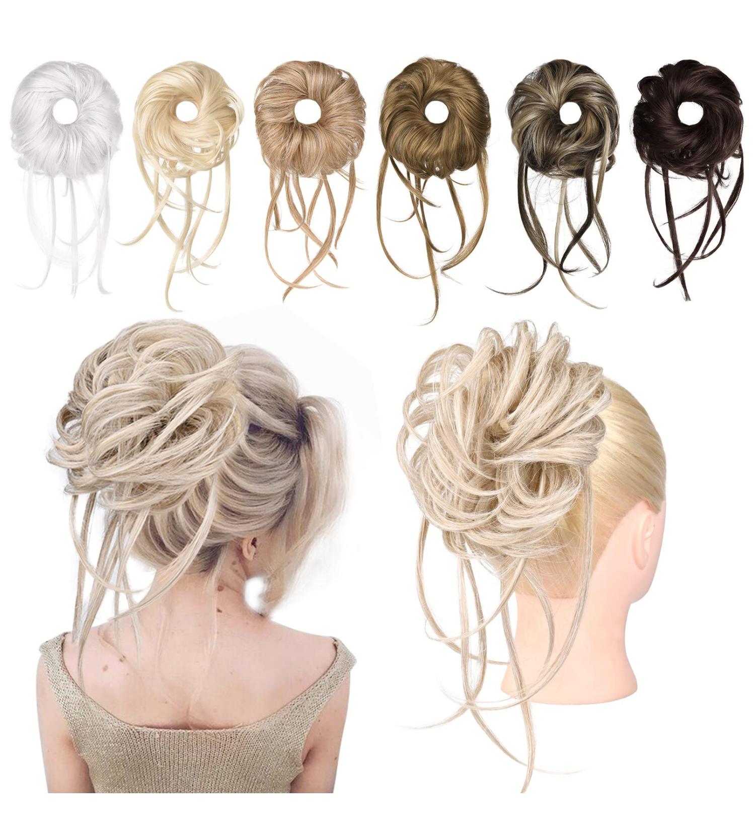 REECHO Super Long Messy Bun Hair Piece in Pearl Platinum - Updo Hair Extension for Women - Buy Online on SooperMarket.com