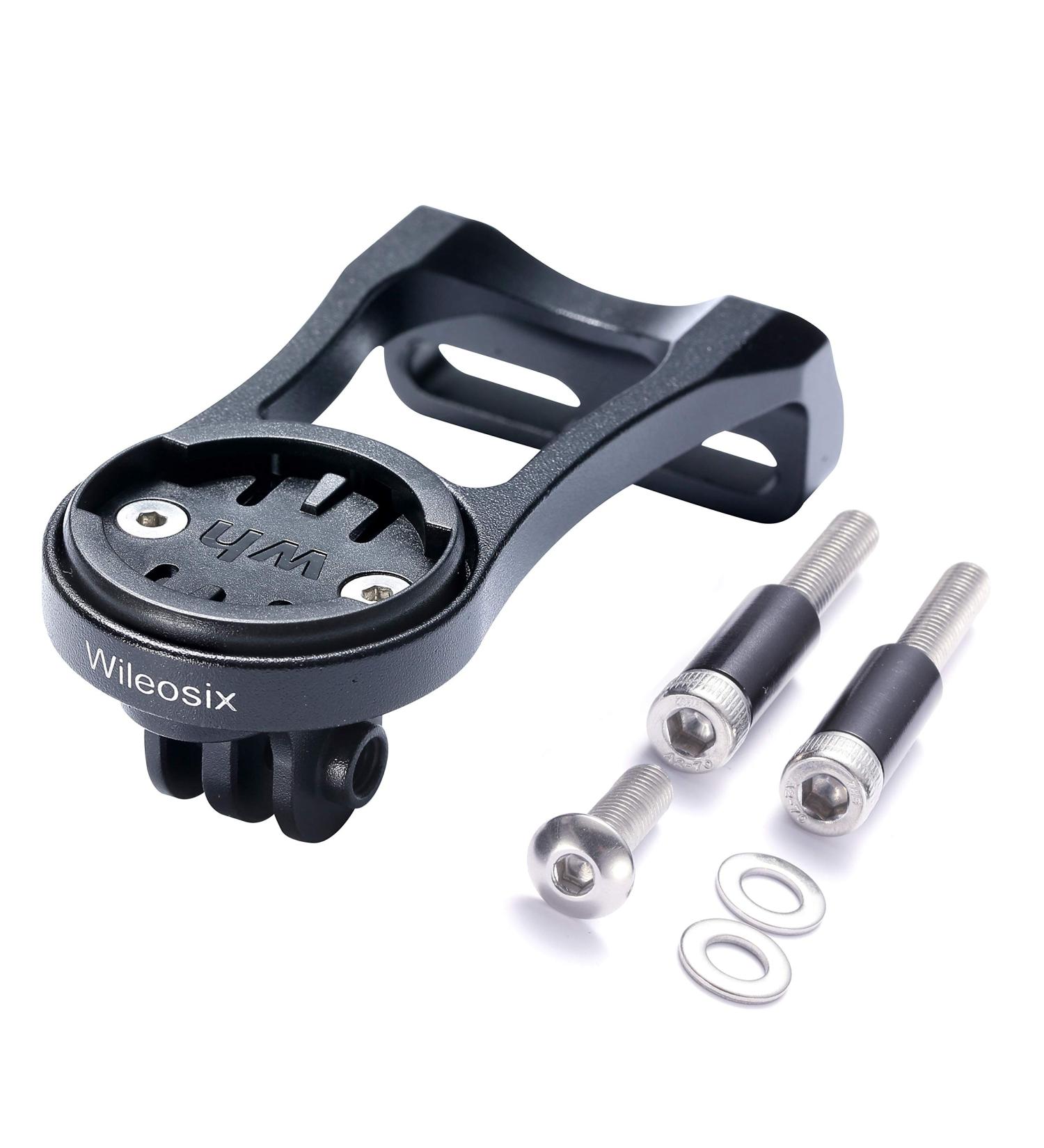 Wileosix Out Front Bike Mount for Wahoo Elemnt Bolt, Mini with GoPro & Light Adapter - Black - Buy Online on SooperMarket.com