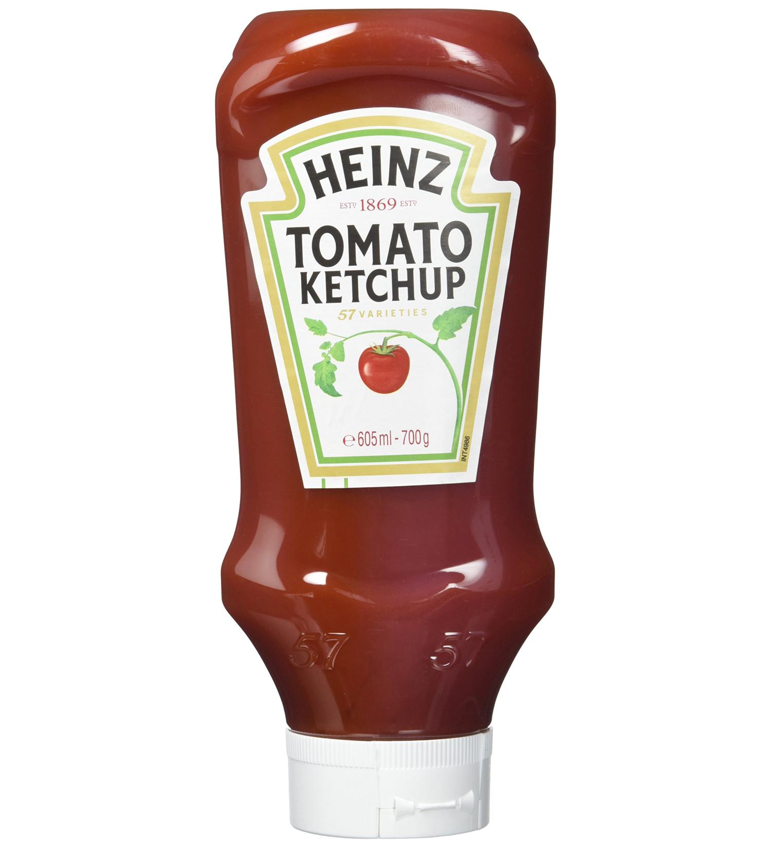 Heinz Tomato Ketchup Upside Down Dosing Bottle - Pack of 5 (605 ml Each) | International Shipping Available - Buy Online on SooperMarket.com