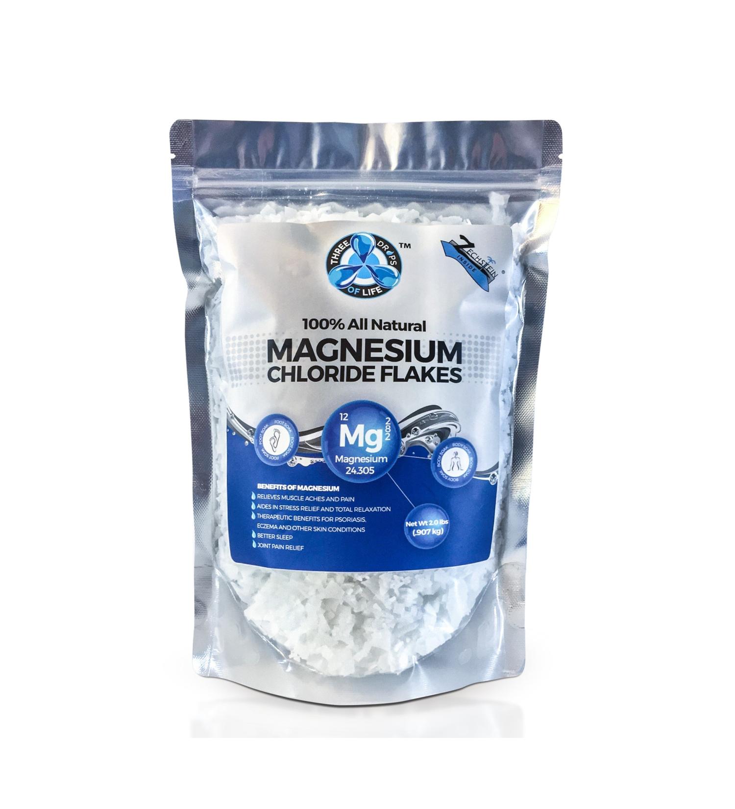 Pure Zechstein Inside Magnesium Chloride Flakes - 2lb Bulk Bag for Baths and Foot Soaks | Natural Relaxation and Health Benefits - Buy Online on SooperMarket.com