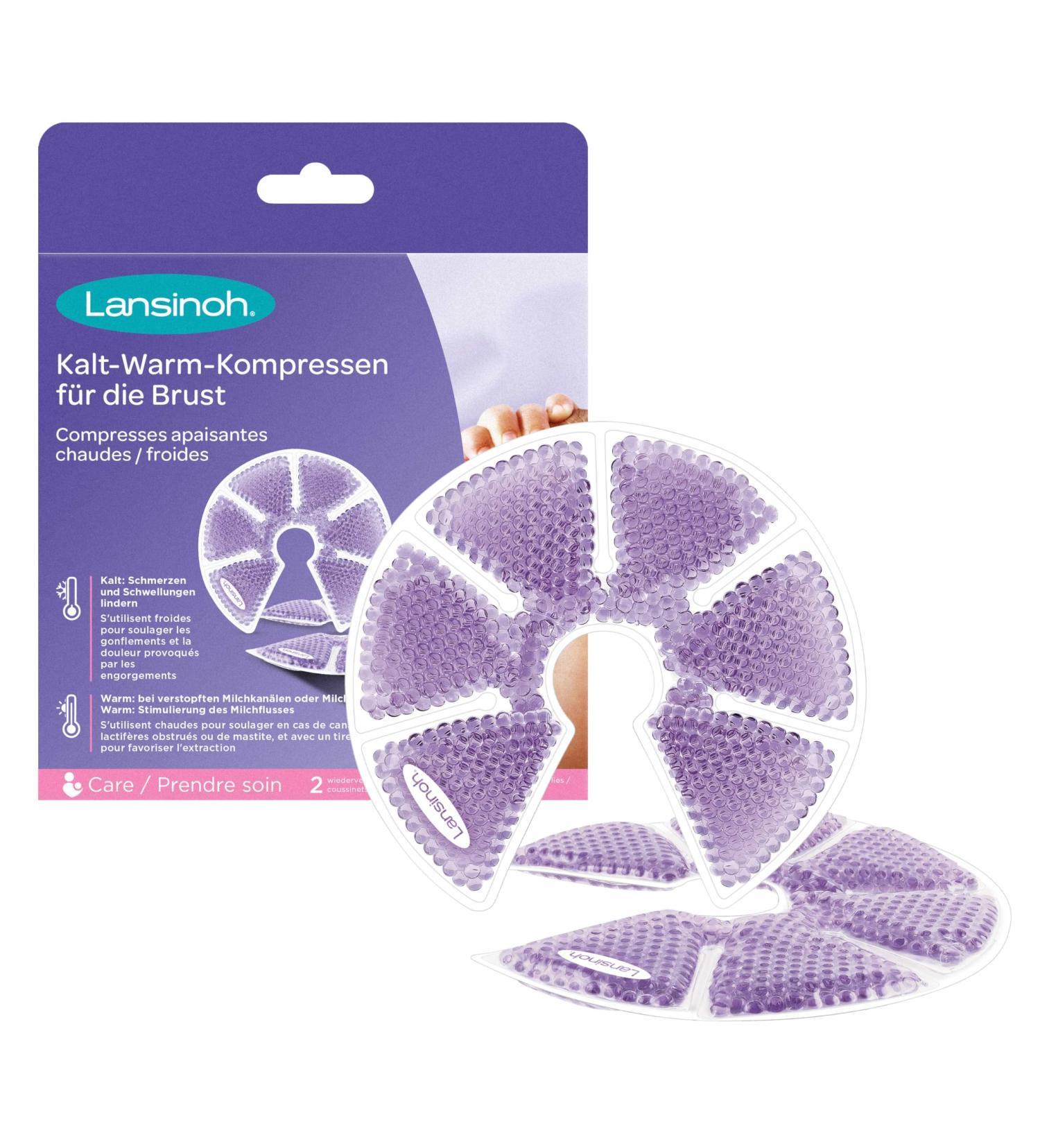 Lansinoh 3-in-1 Thermal Coolers & Heat Pillows for Chest - Milk Pump Compatible - 2 Pack with Protective Fleece | International Shipping Available - Buy Online on SooperMarket.com